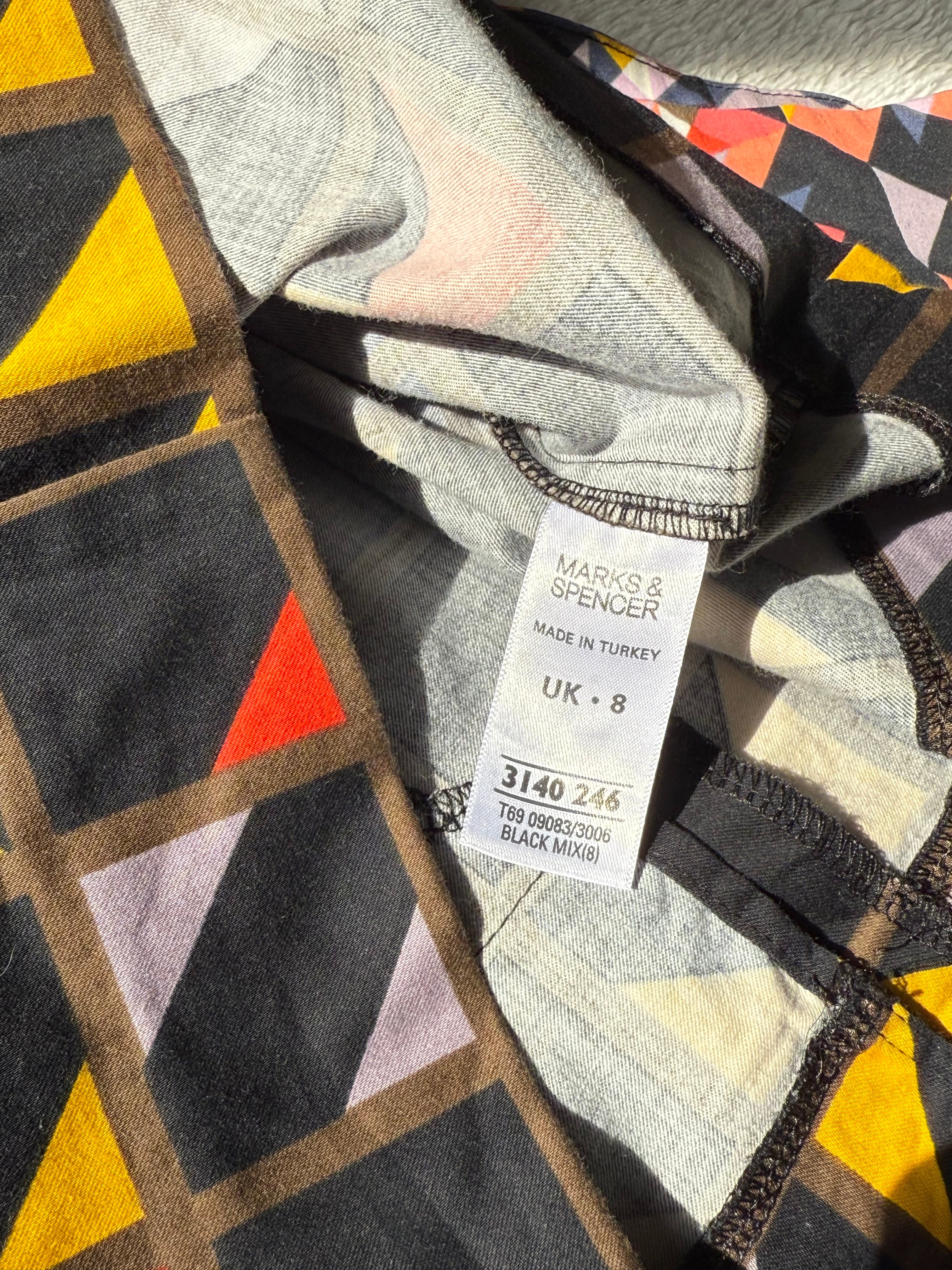 Marks & Spencer Geometric Print Mini Dress - Multi-Color, UK 8 - Preloved