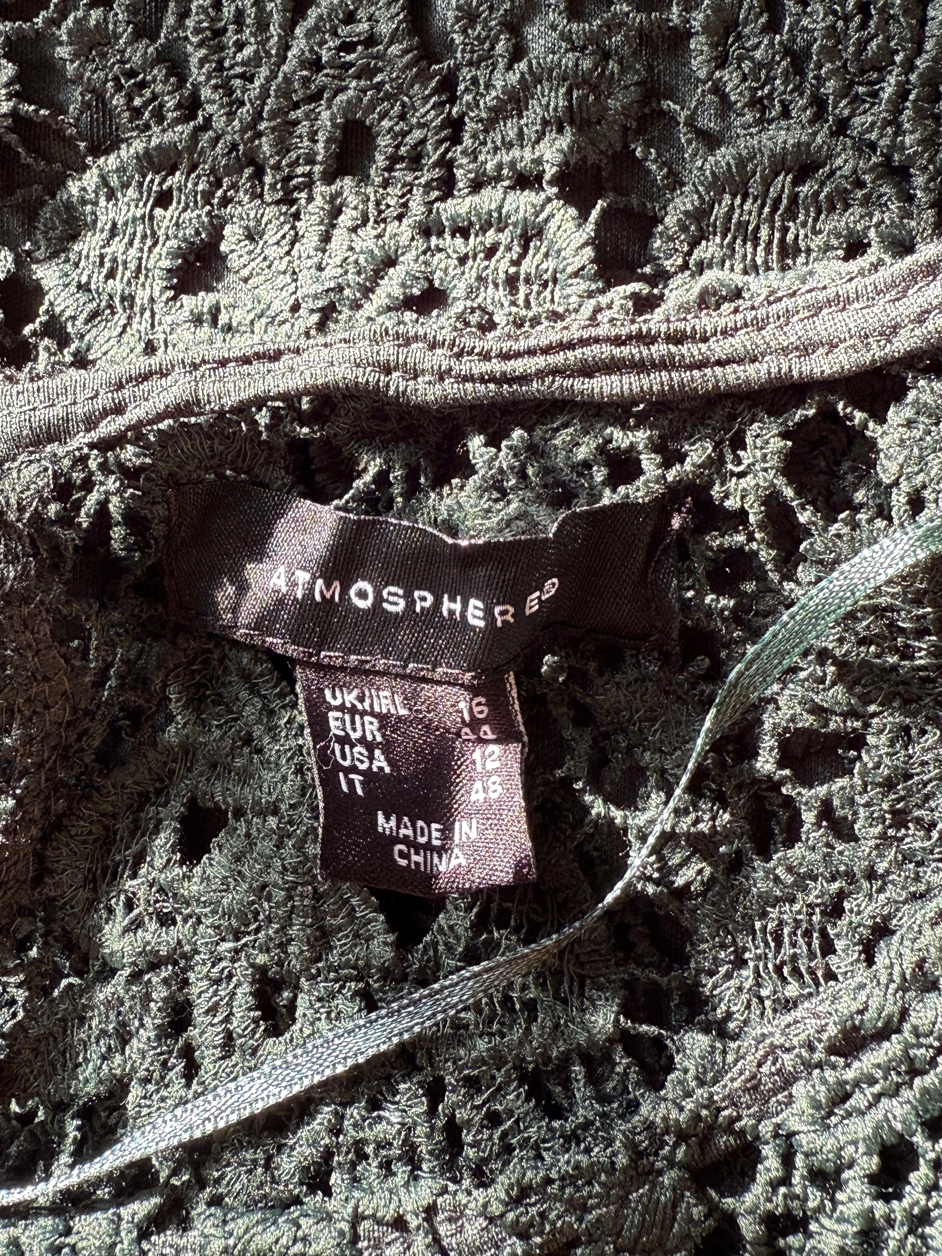 ATMOSPHERE Green Lace Shift Dress | UK 16