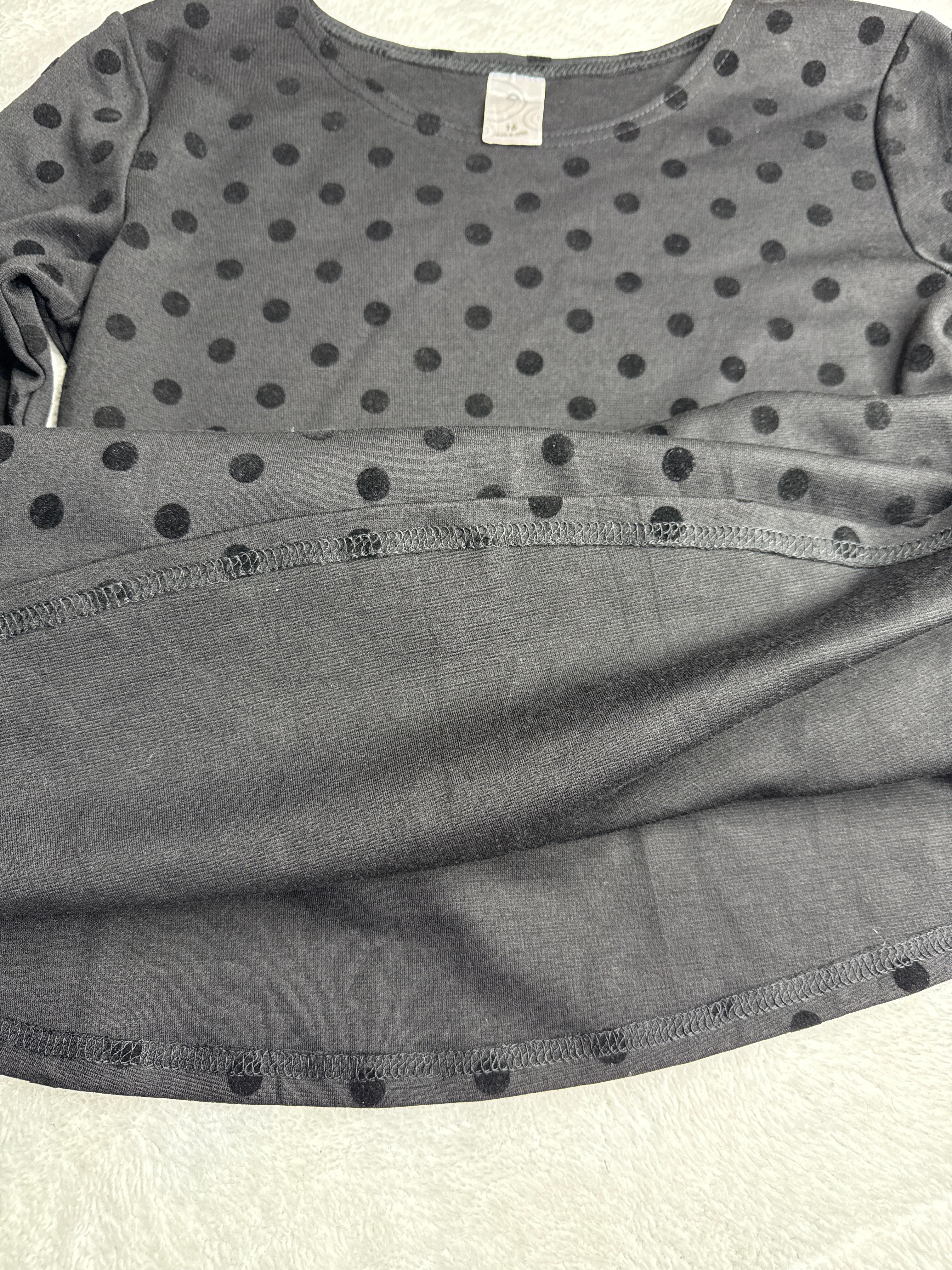 Polka Dot Long-Sleeve Mini Dress (16 / Medium)