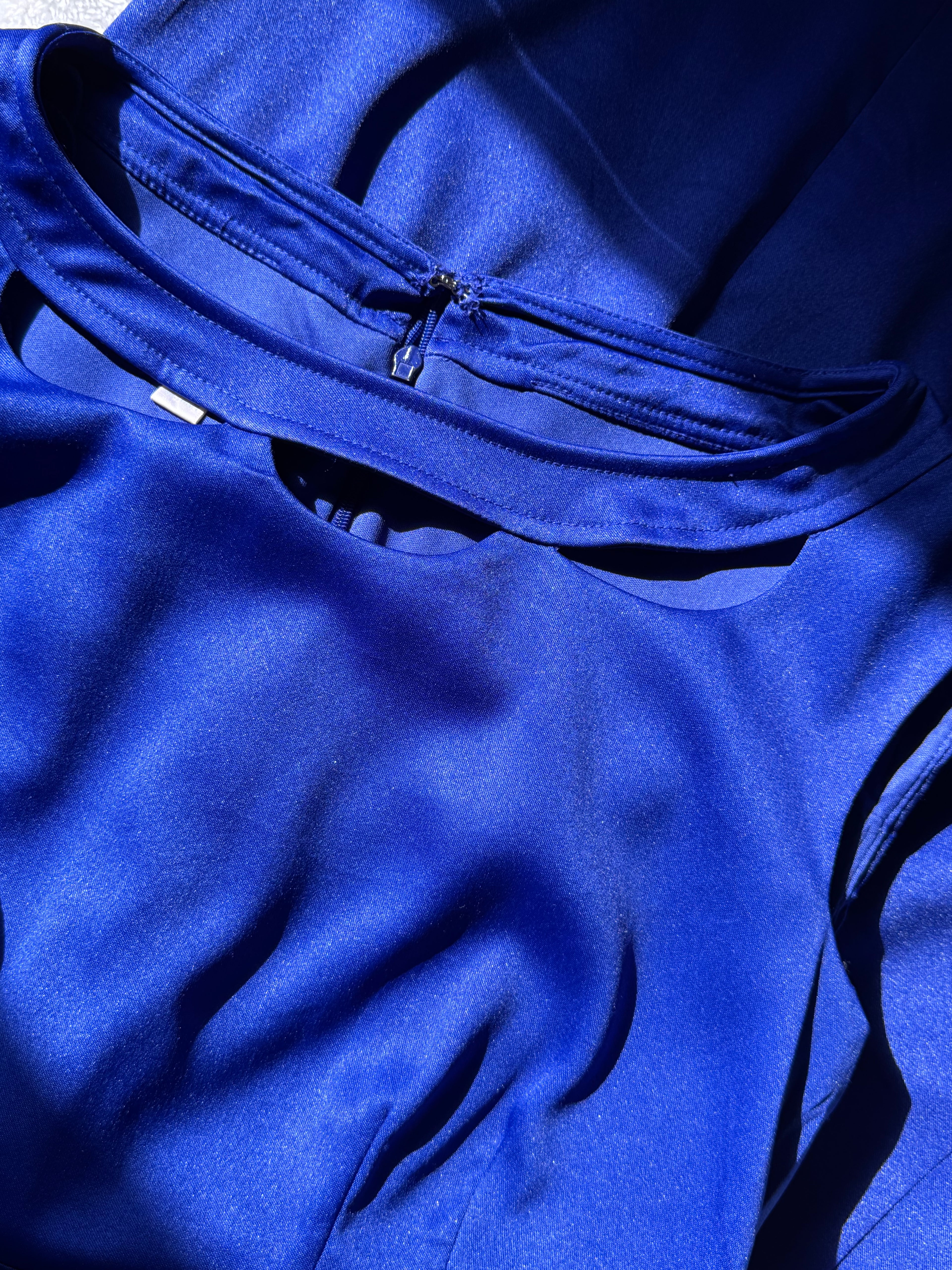 Stunning Royal Blue Dress with Cut-Out Neck | UK 4 (Sustainable Find)