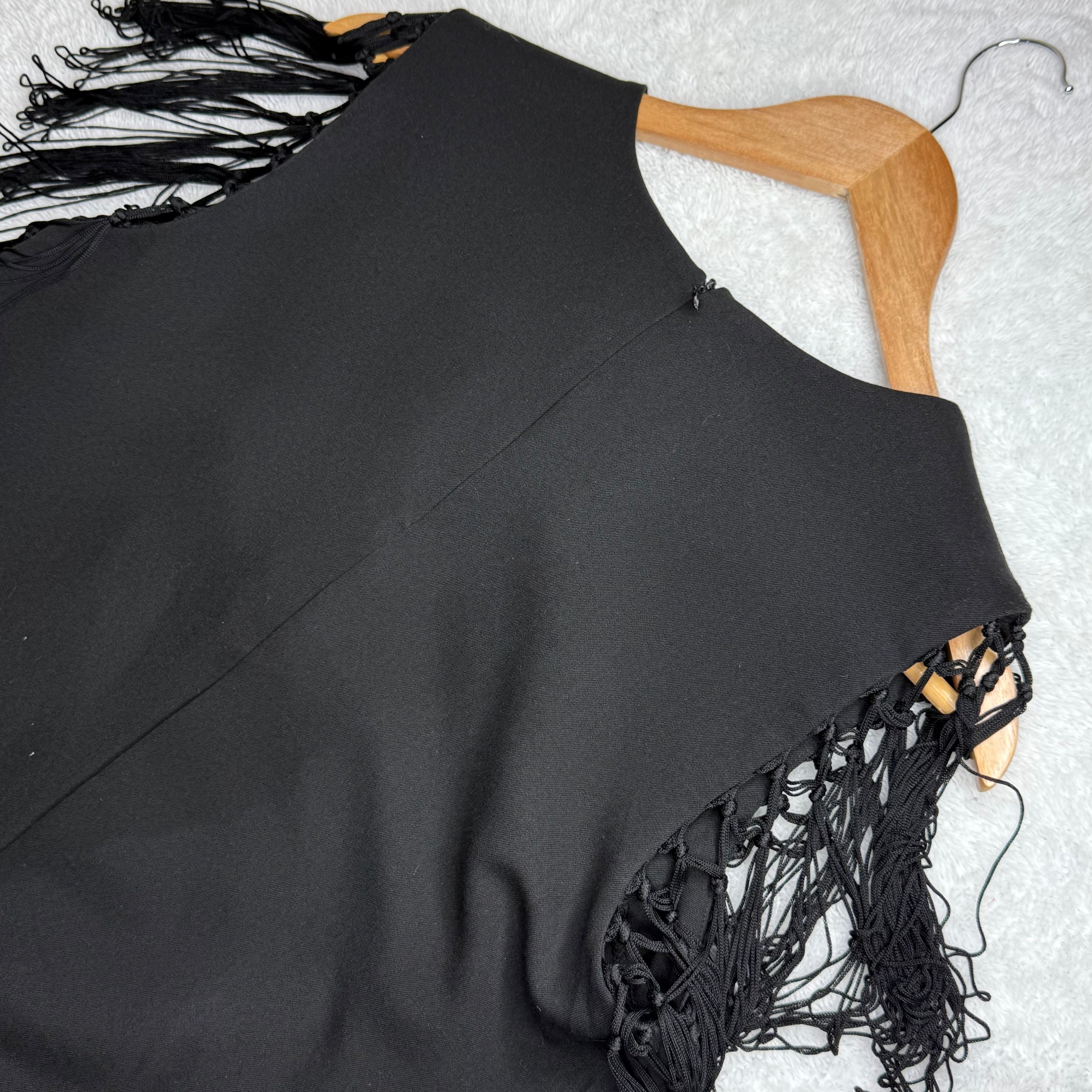 Forever 21 Black Shift Dress with Fringe Sleeves