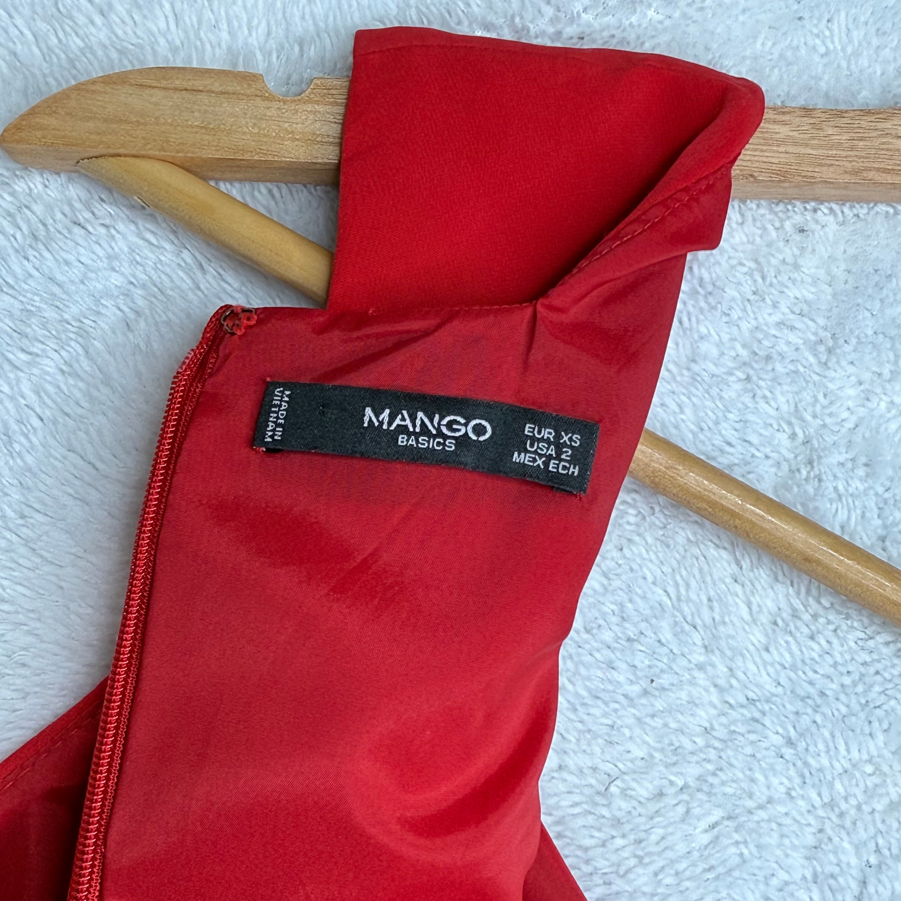 Mango Basics Red Mini Dress