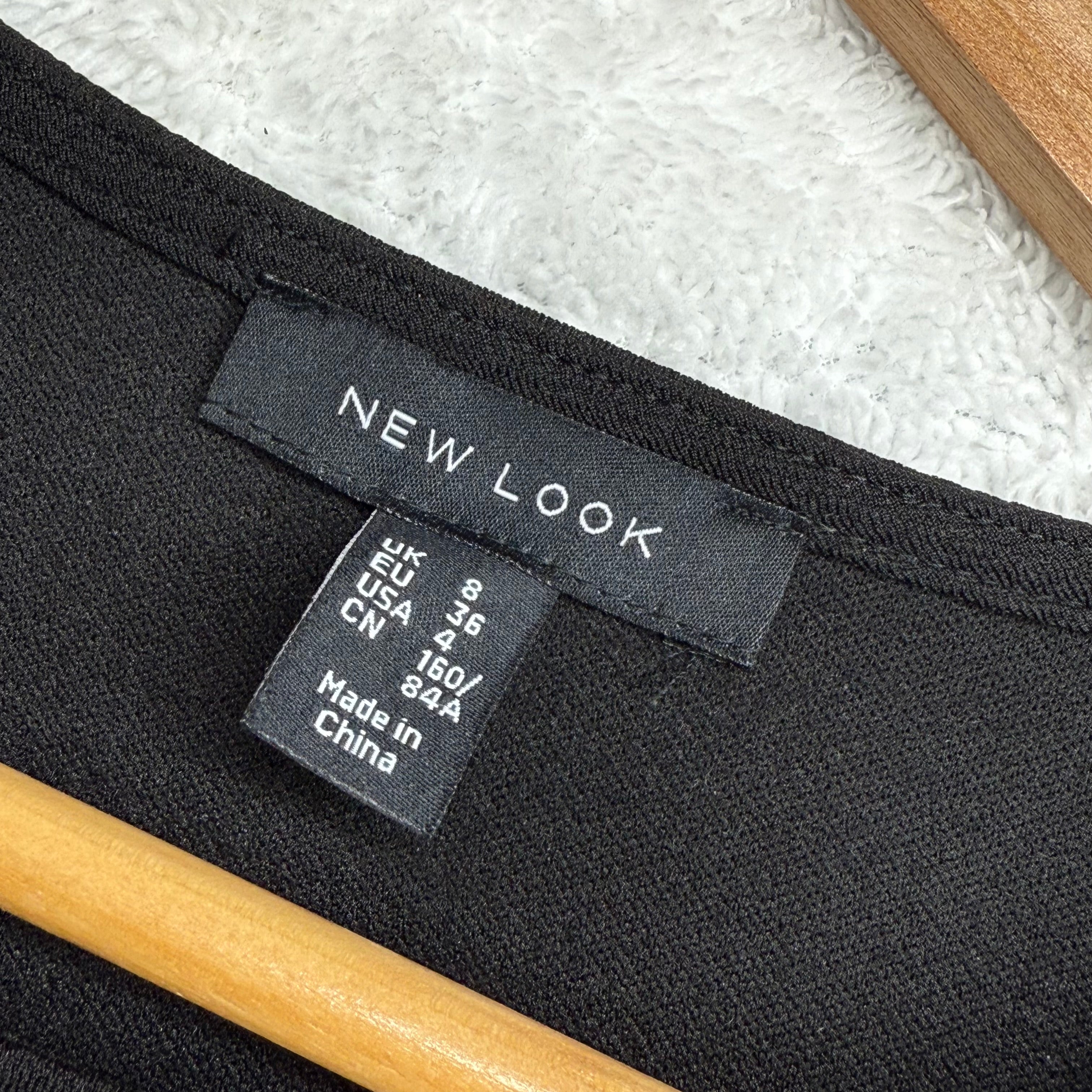 New Look Black Dress with Embroidered Bell Sleeves