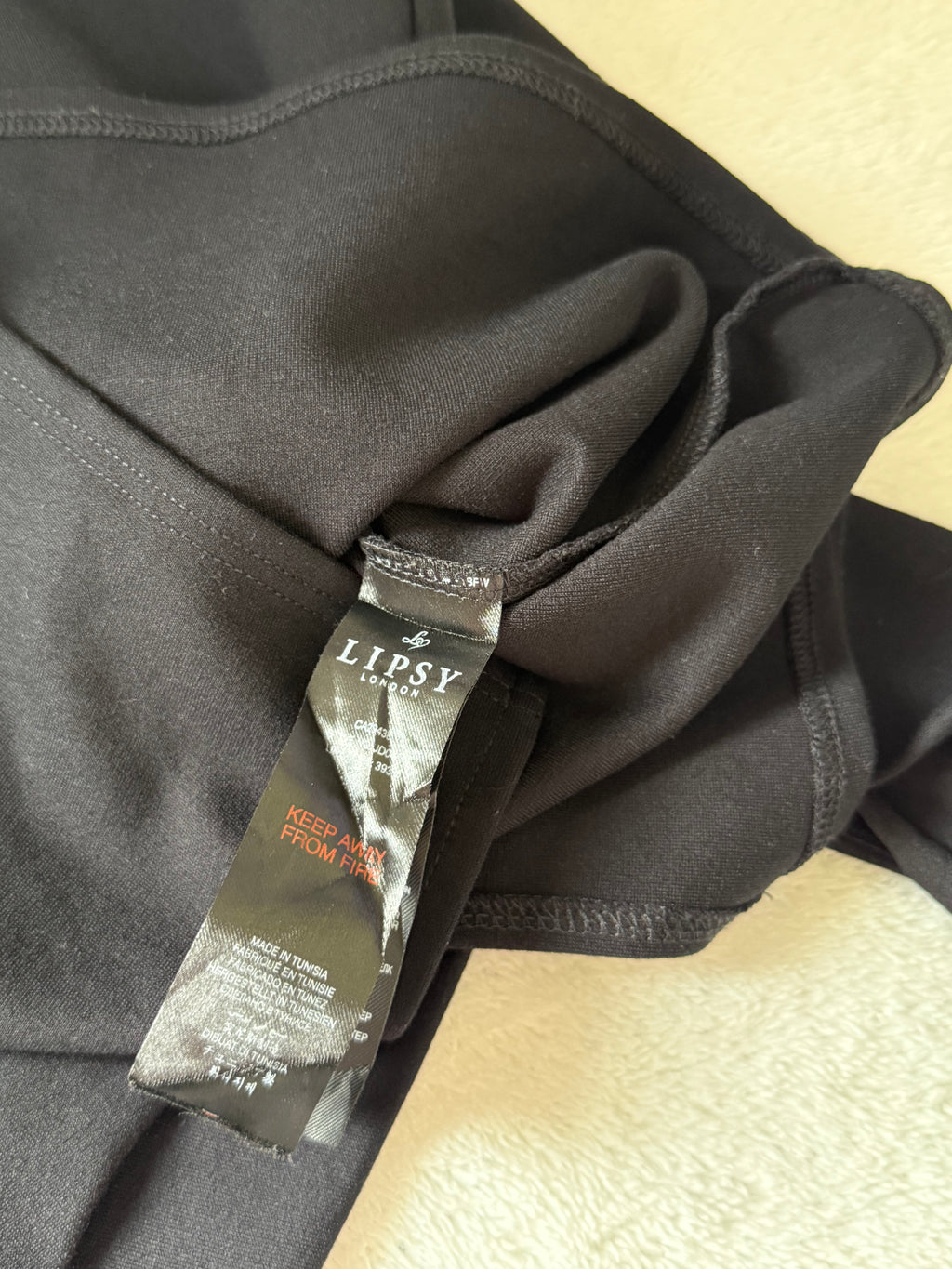 Lipsy London Black Off-Shoulder Dress with Faux Leather Detail | UK 10 (Preloved)