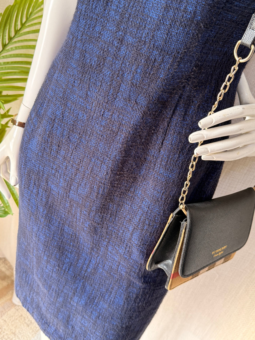 HOBBS London Blue Textured Sleeveless Shift Dress – Size UK 10 / US 6 | Elegant Work & Occasion Dress