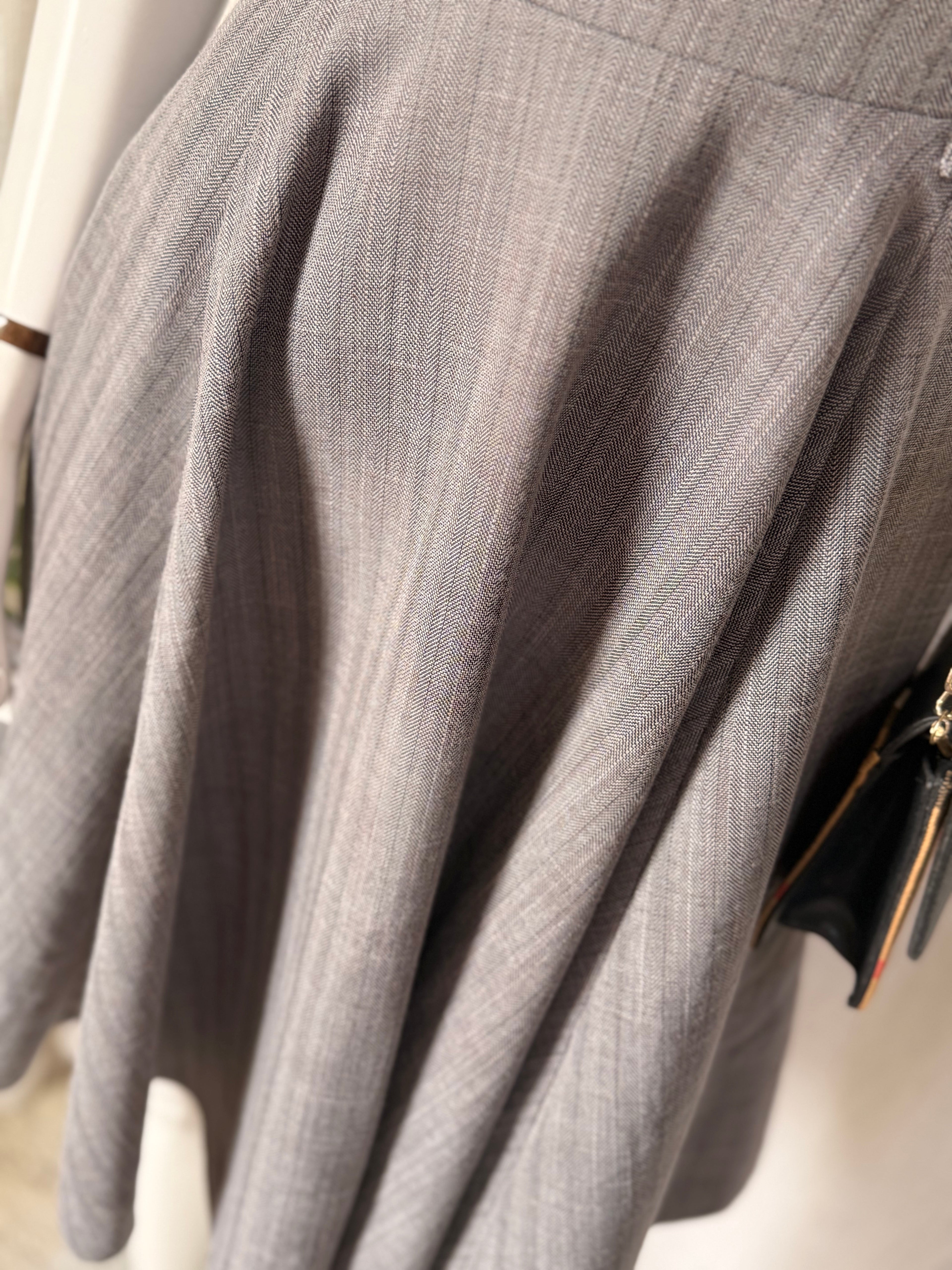 Next Grey Fit & Flare Midi Dress – UK 6 | Petite | Elegant Office & Occasion Wear