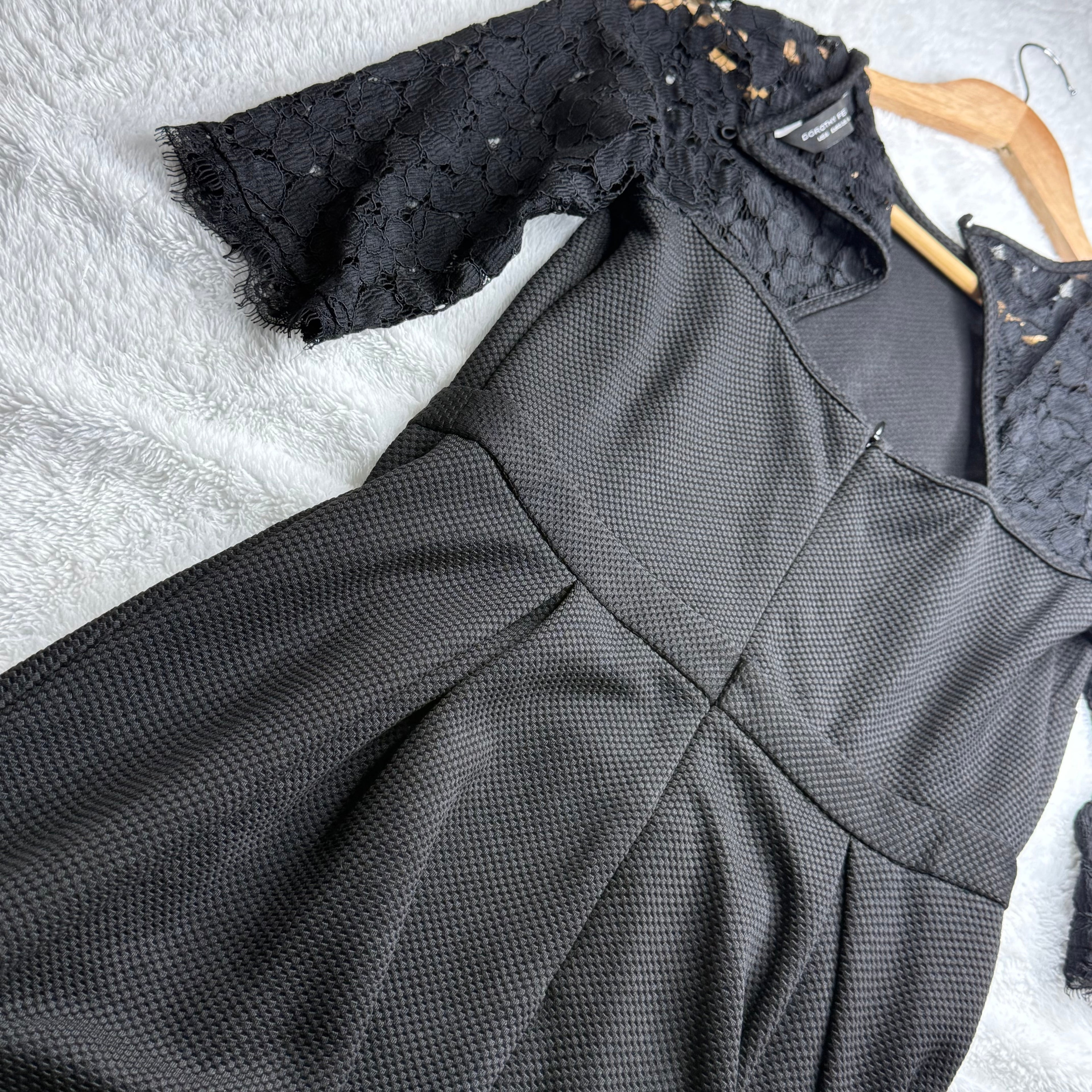 Dorothy Perkins Black Lace Fit-and-Flare Dress