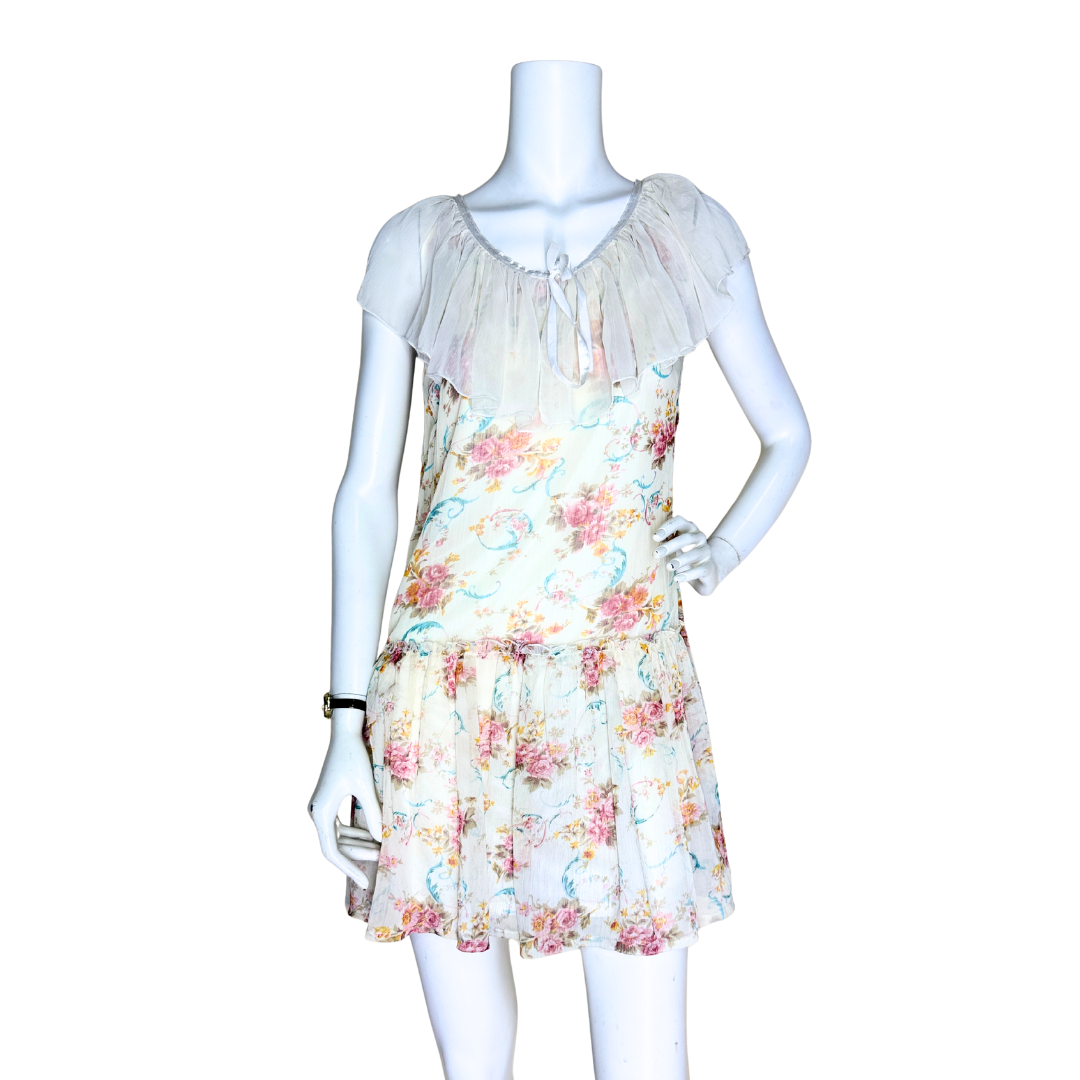 Ruffled Floral Mini Dress