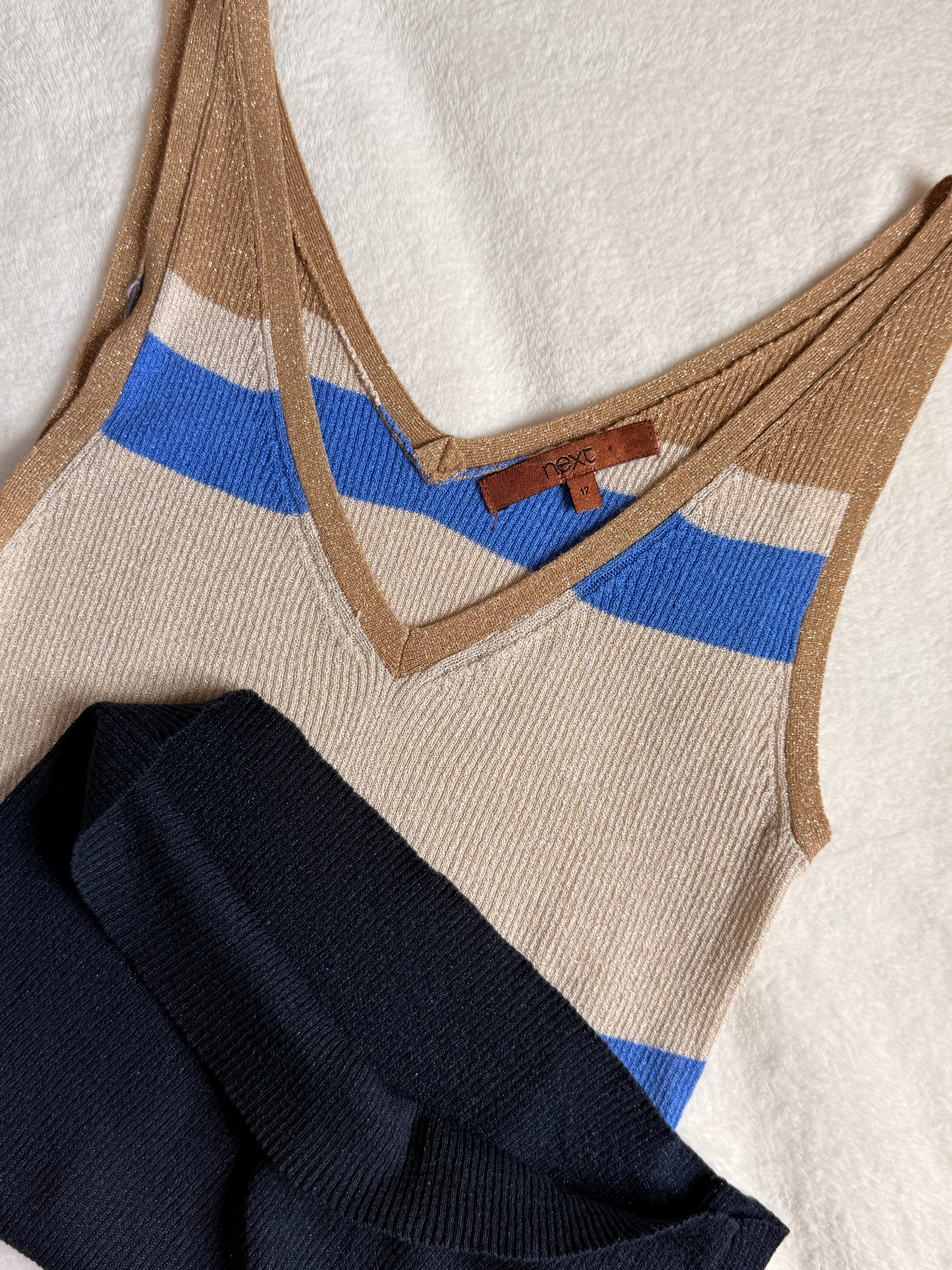 Next Metallic Color-Block Ribbed | UK 12