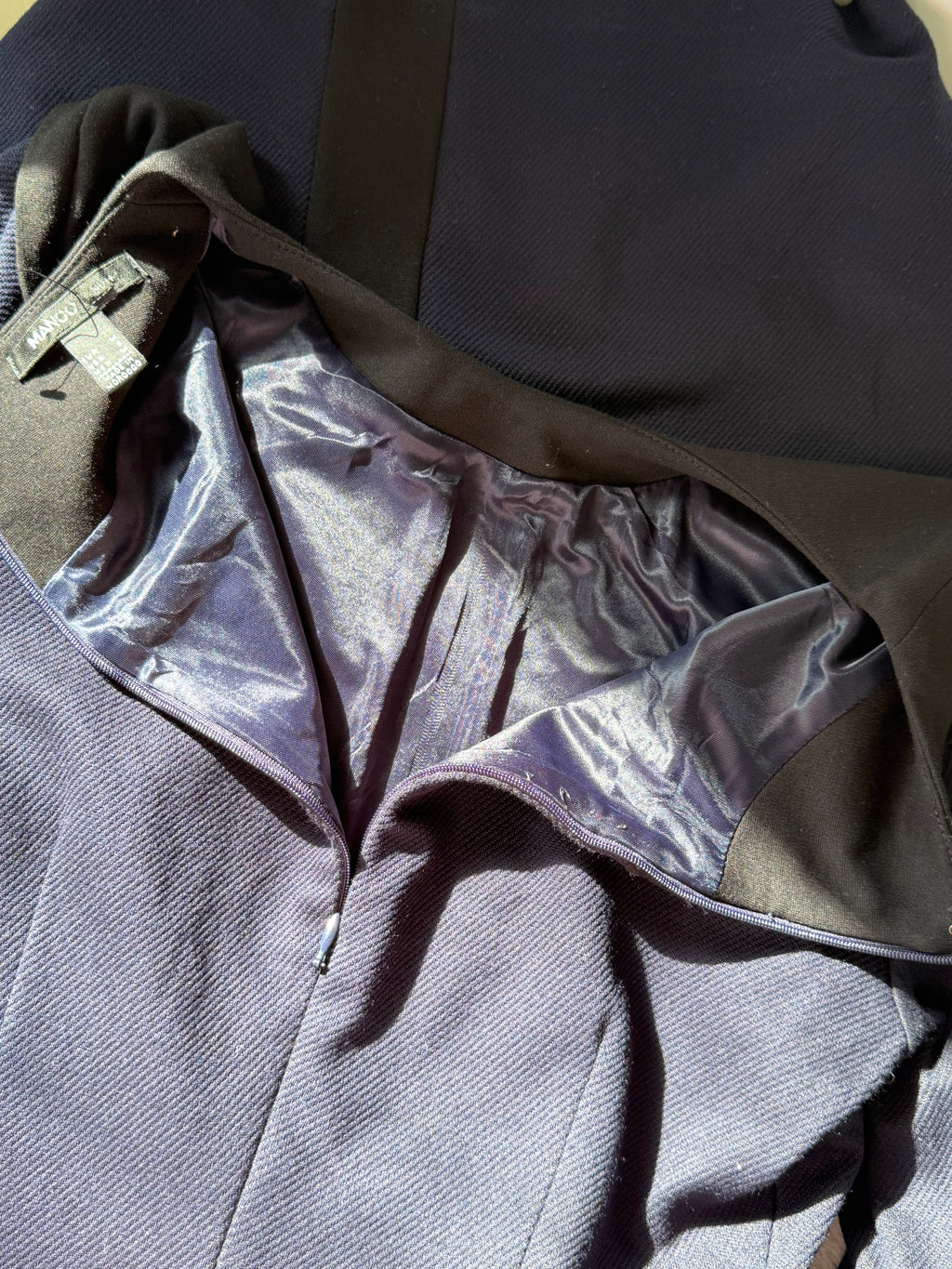 MANGO SUIT Colour-Block Long-Sleeve Dress | EUR M (Preloved)