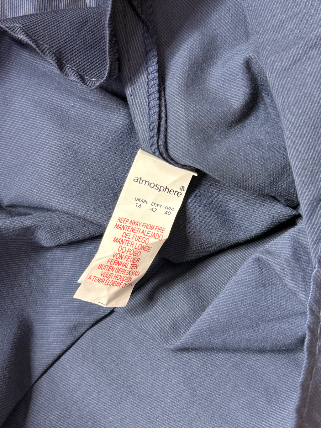 Atmosphere Slate Blue Bow Accent Shift Mini Dress – Size L / UK 14 | NWT