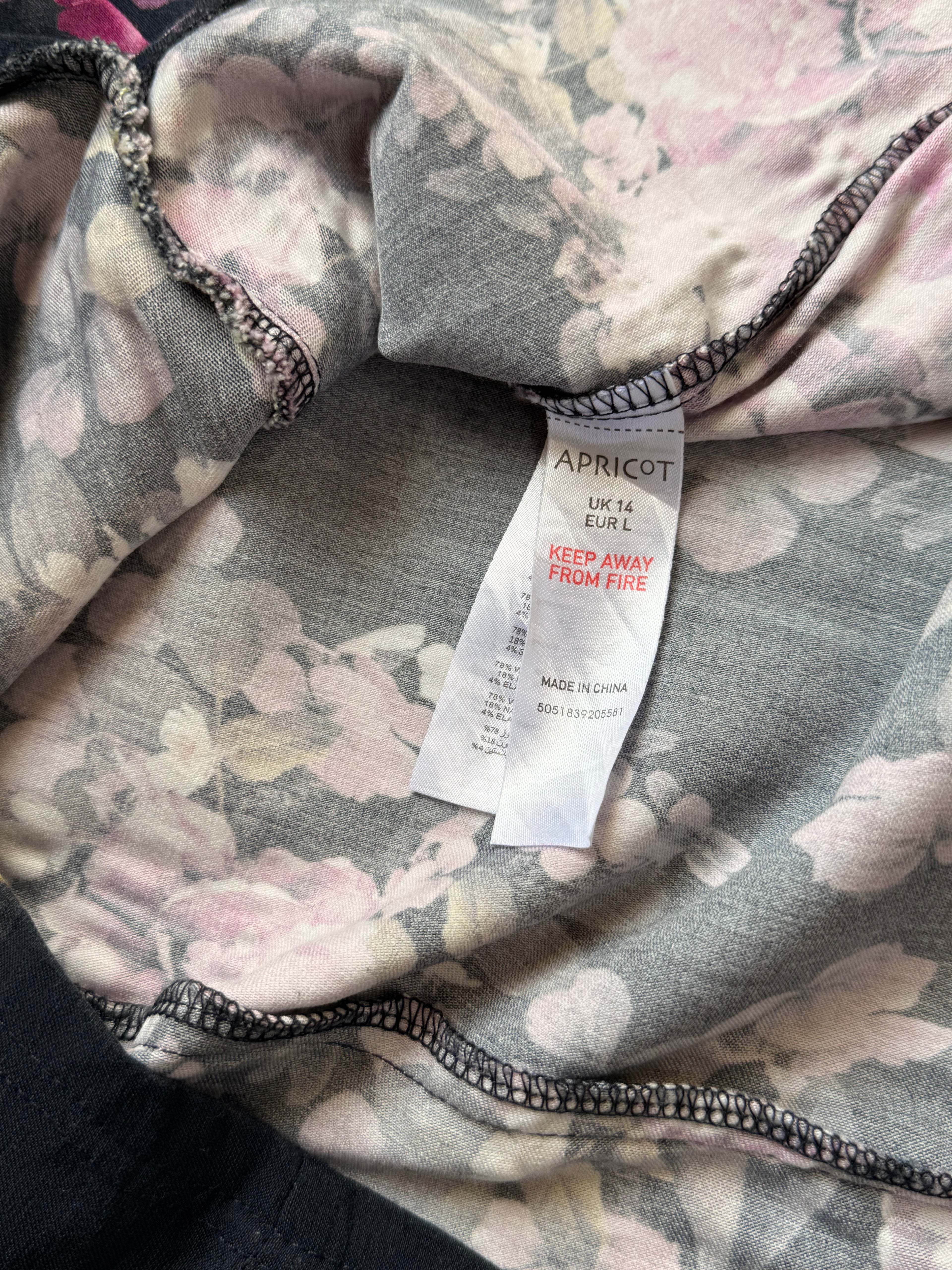 Apricot Sleeveless V-Neck Floral Midi Dress – UK 14