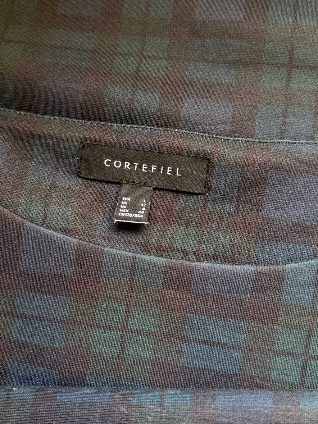 Cortefiel Plaid Studded Shift Dress - Size L (UK 12 / US 8)
