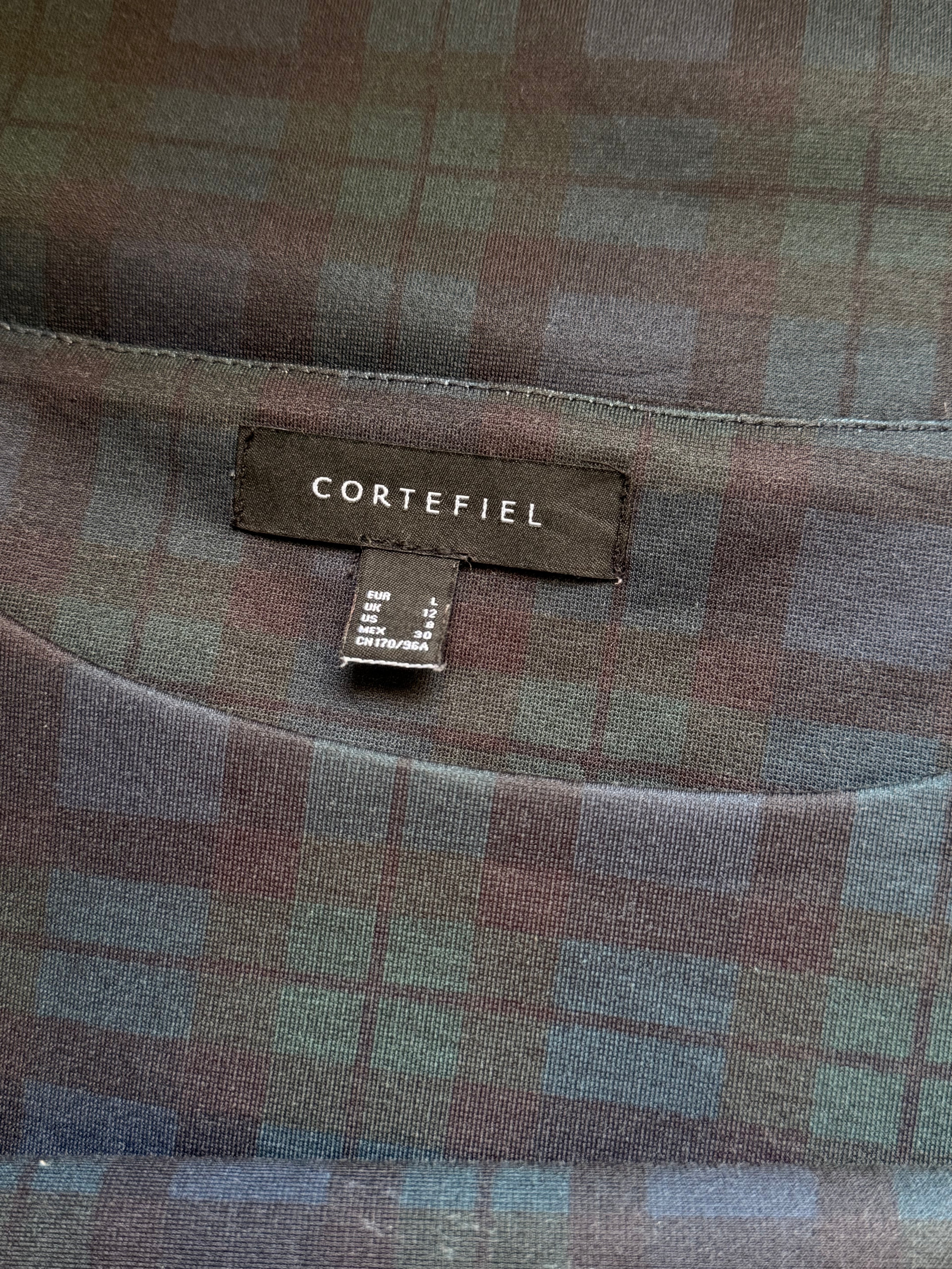 Cortefiel Plaid Studded Shift Dress - Size L (UK 12 / US 8)