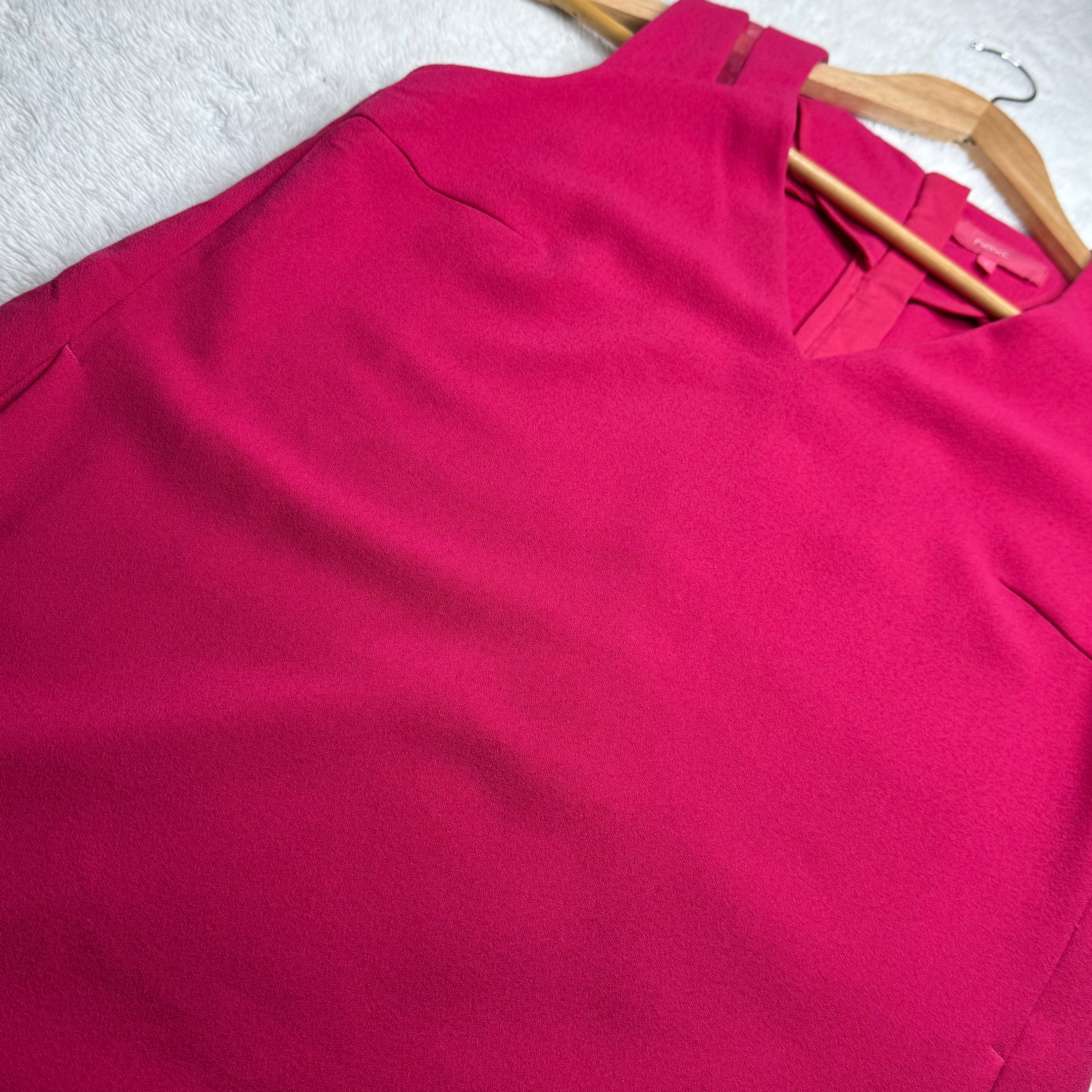 Next Bold Pink V-Neck Sleeveless Midi Dress