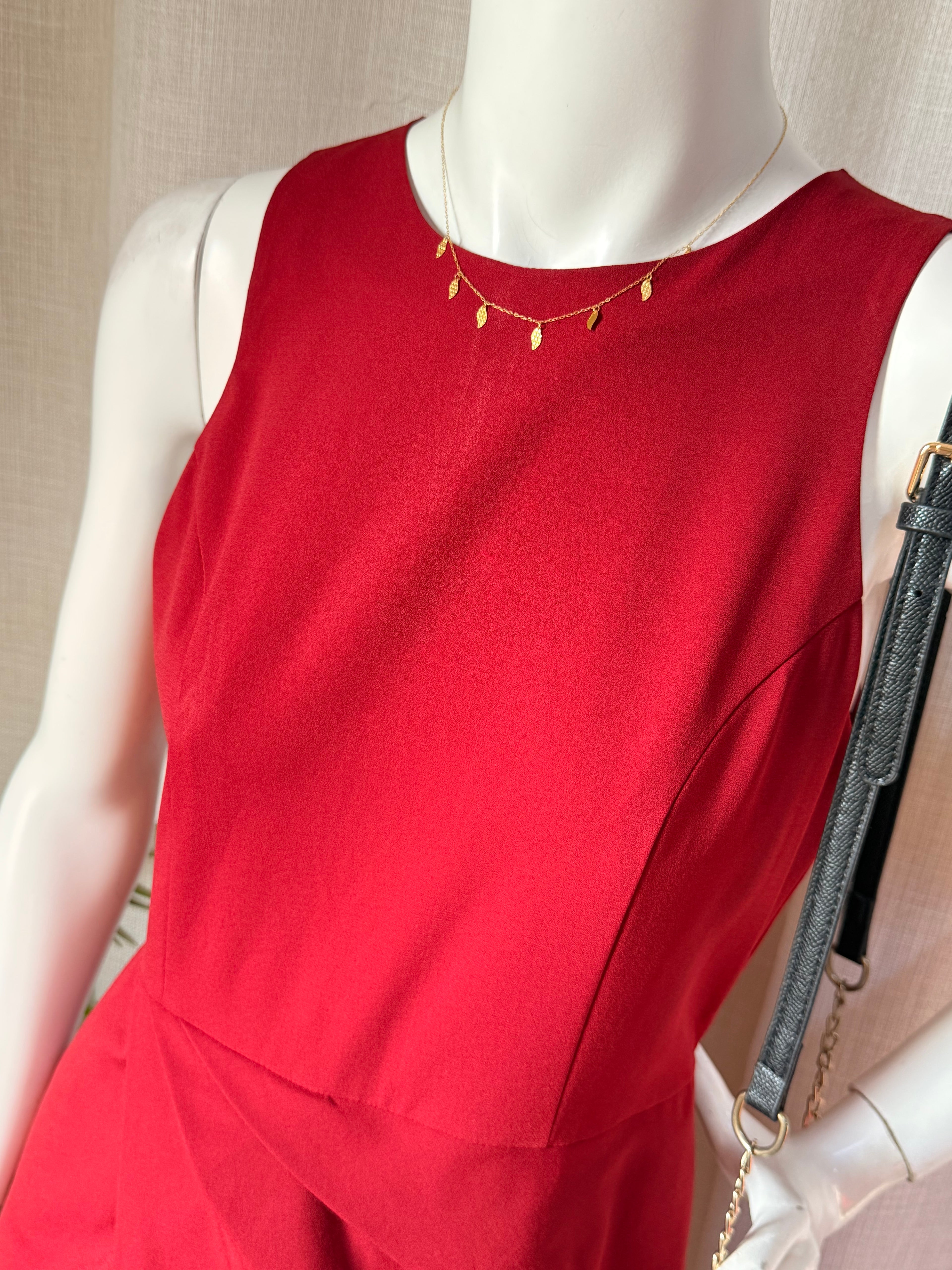Love Bonito Burgundy Draped Tulip Dress – Size M / UK 10 | Elegant Cocktail Dress