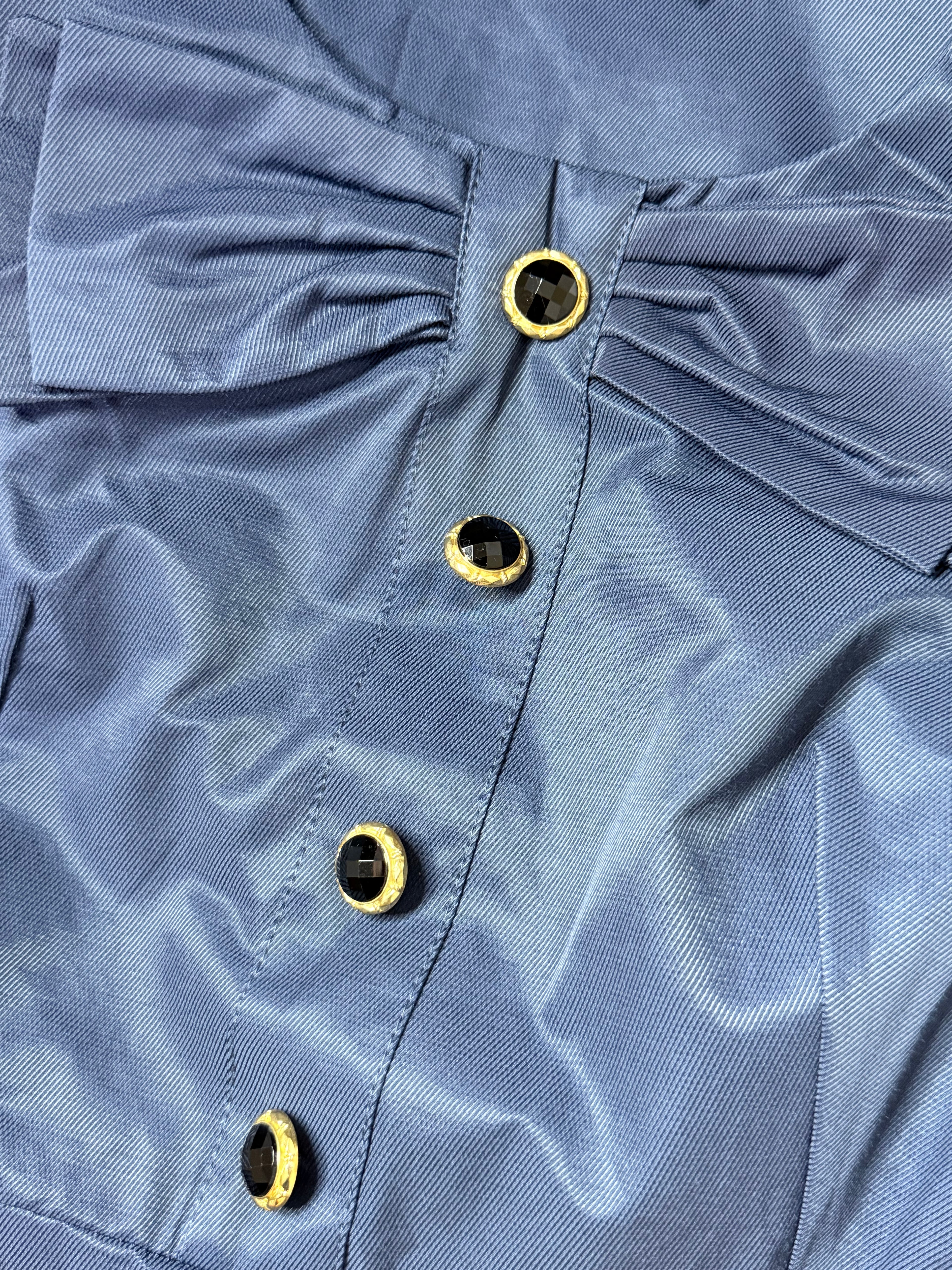 Atmosphere Slate Blue Bow Accent Shift Mini Dress – Size L / UK 14 | NWT