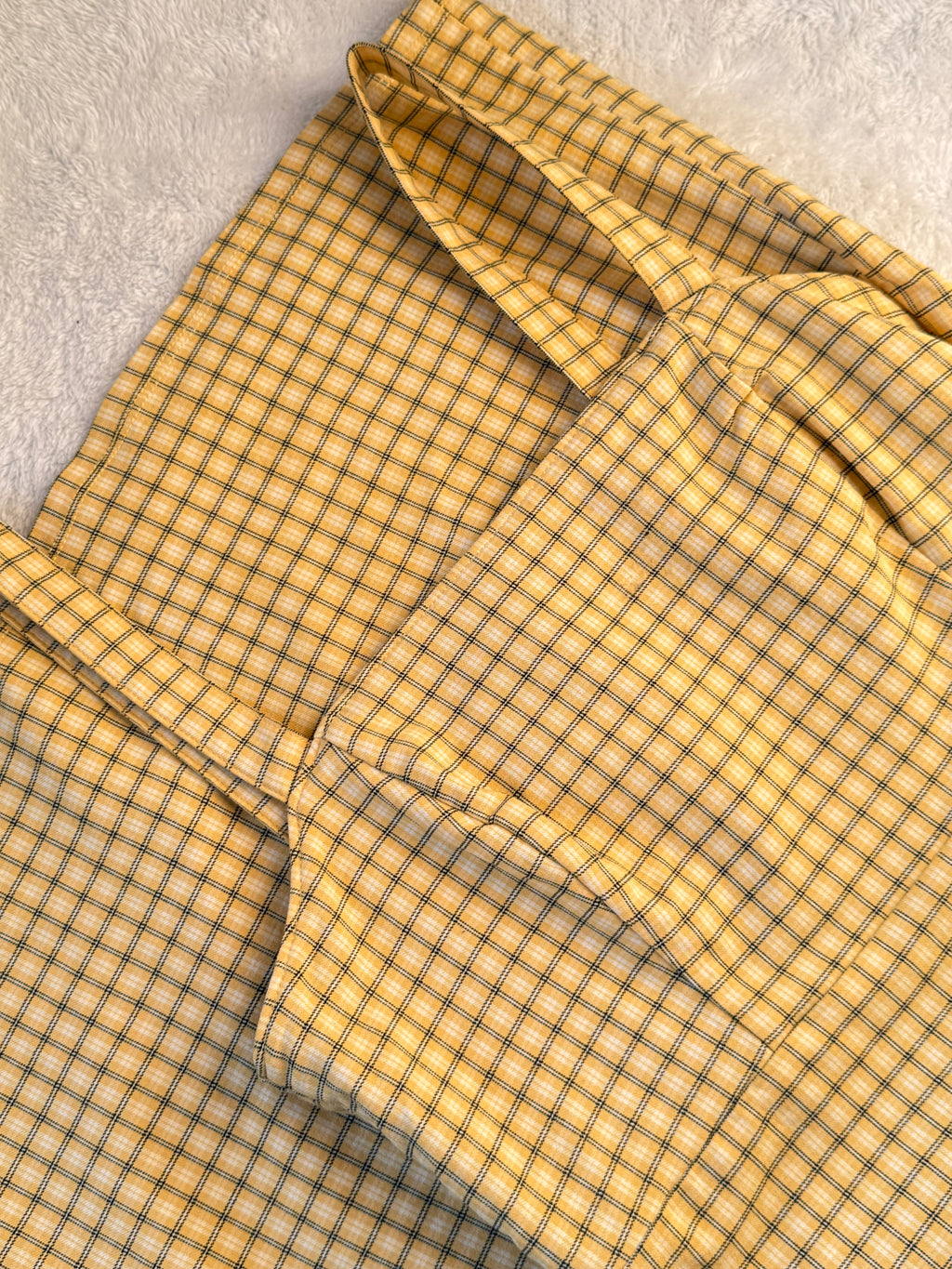 Hollister Yellow Plaid Mini Dress with Square Neck | SMALL