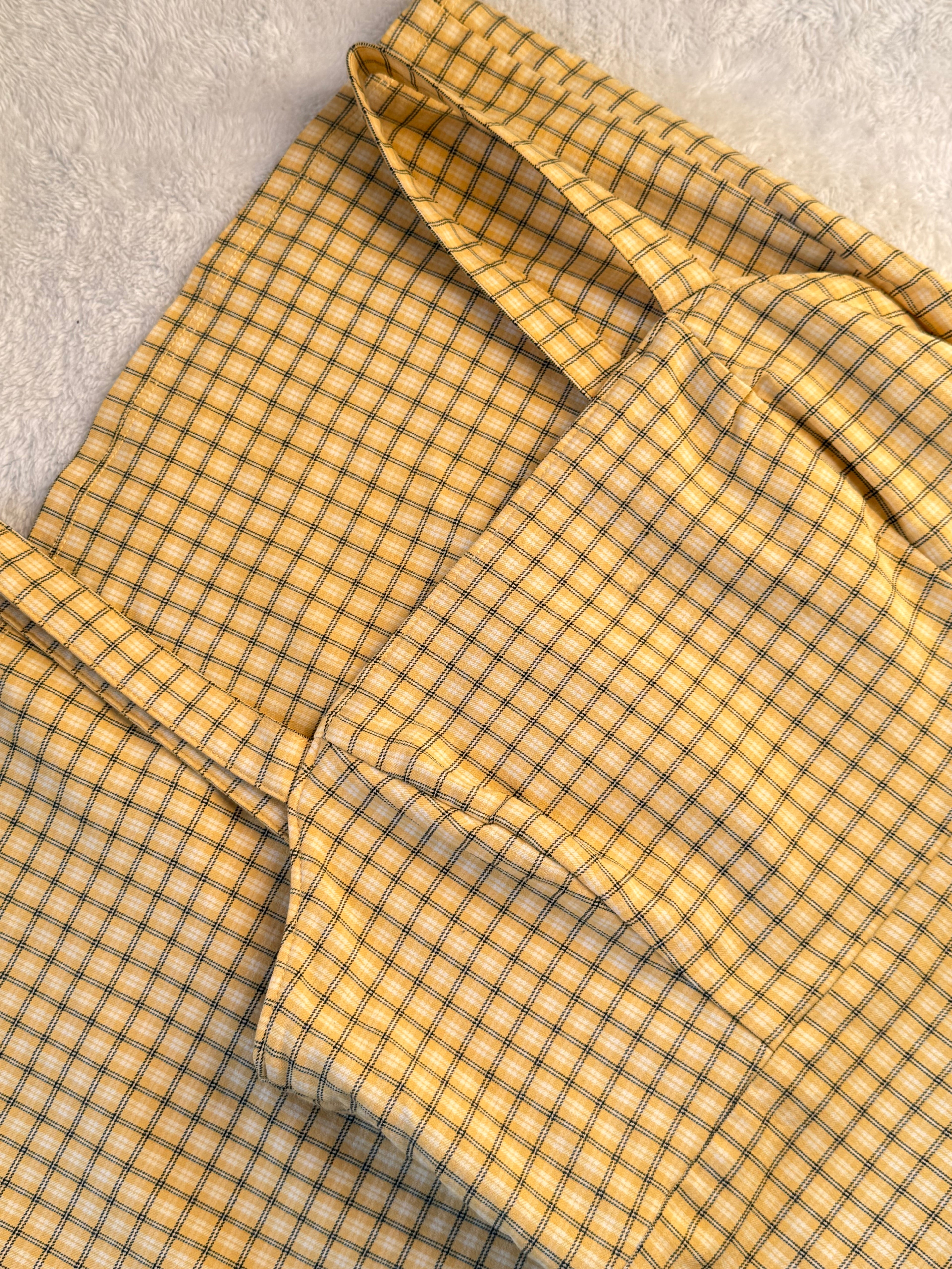 Hollister Yellow Plaid Mini Dress with Square Neck | SMALL
