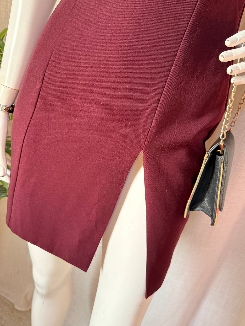Nabi Brand Burgundy Tie-Strap Bodycon Mini Dress – Size S | Cocktail & Party Dress