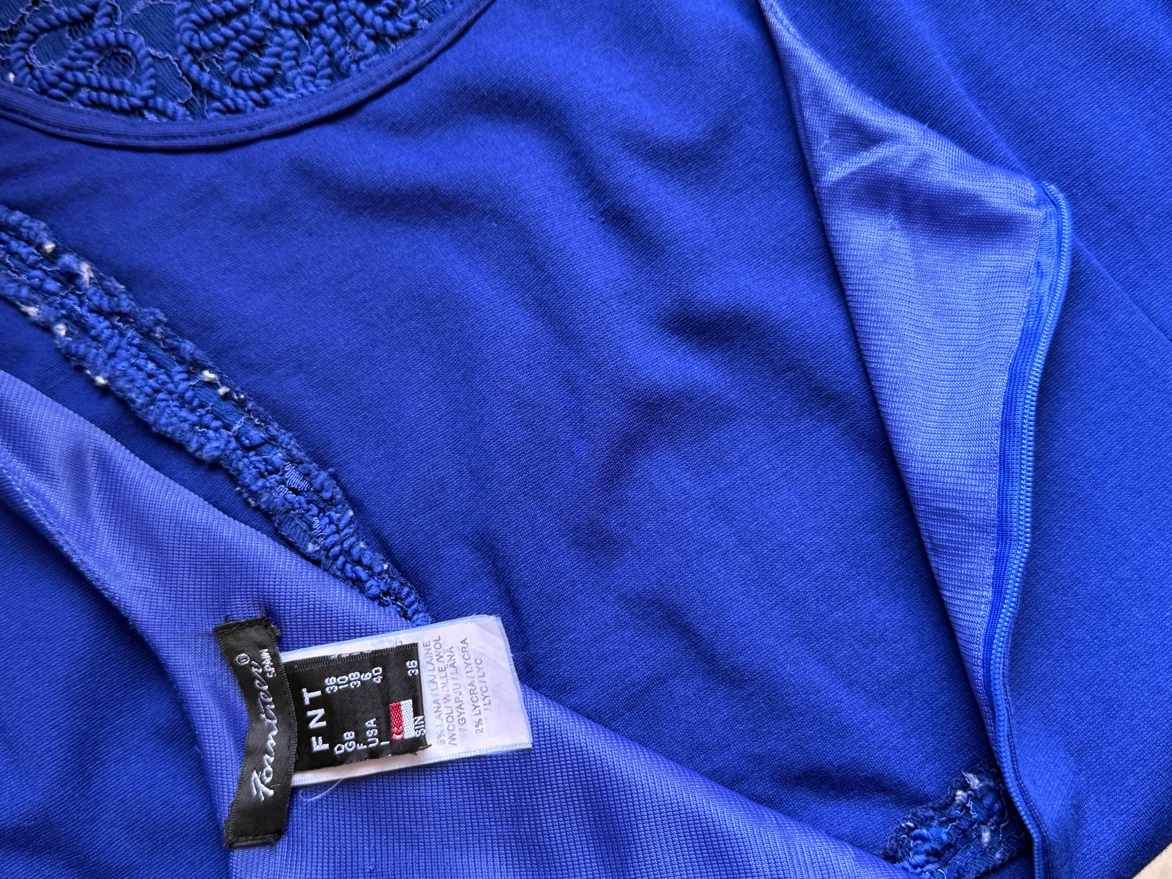 Forntree Spain Royal Blue Lace Overlay Mini Dress