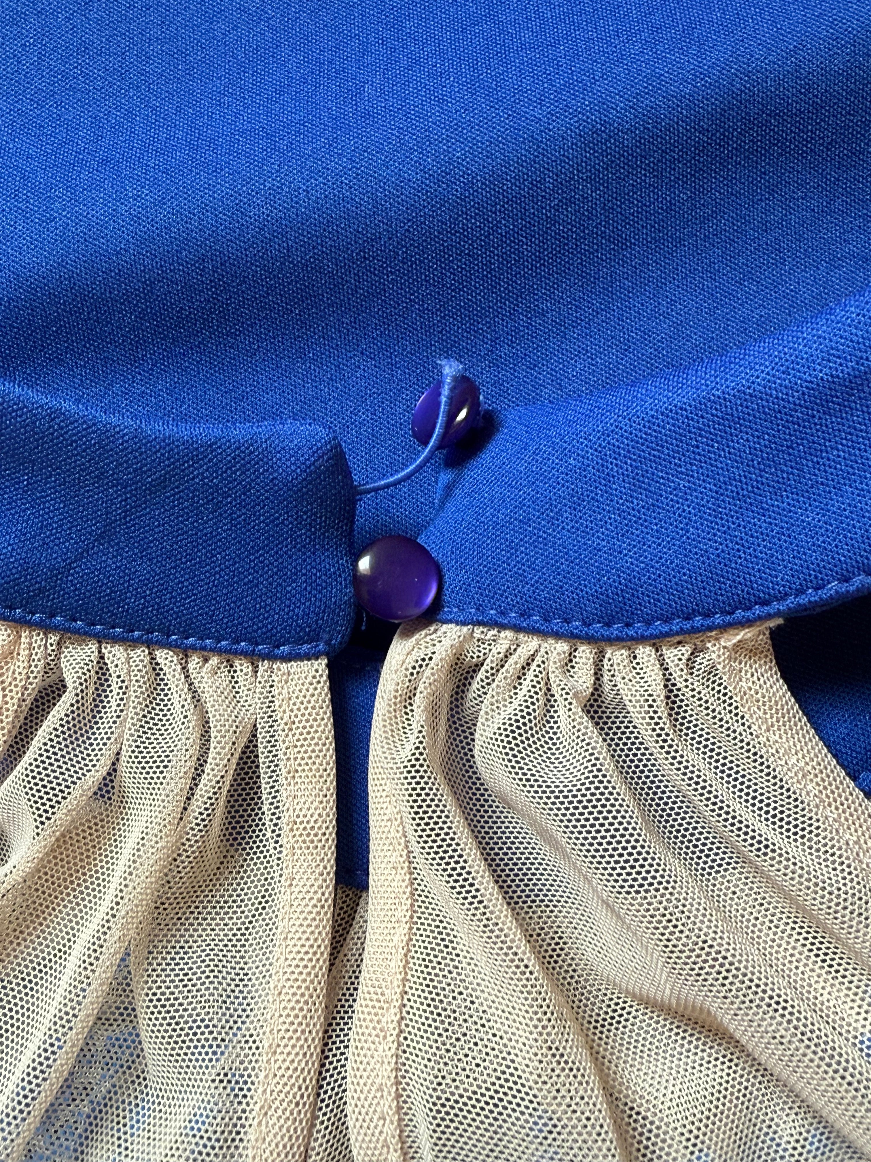 💙 Amy Child Royal Blue & Lace Halter Dress (UK 8)