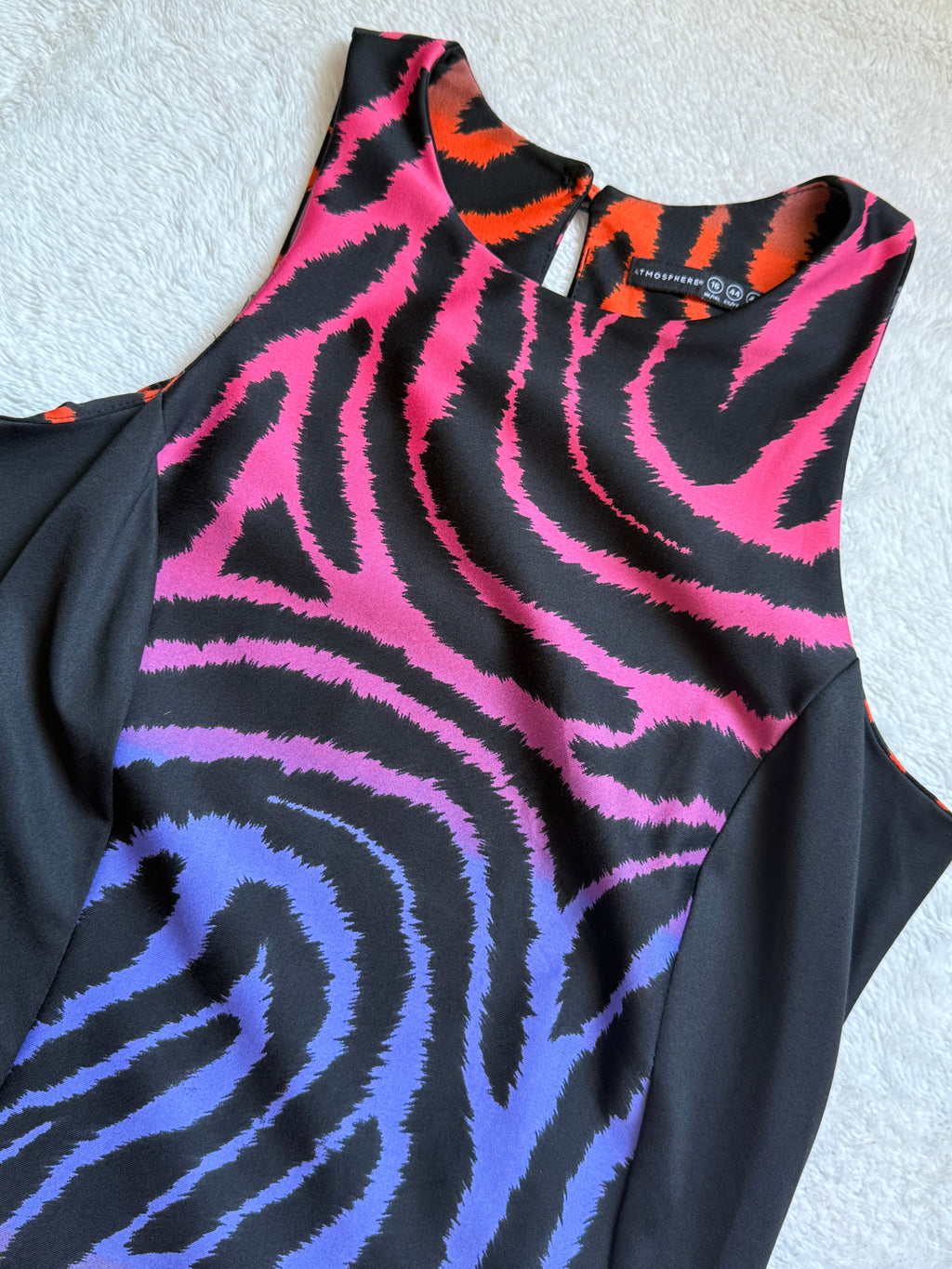 🌈 Bold & Bright: Athmosphere Zebra Print Dress (UK 16)