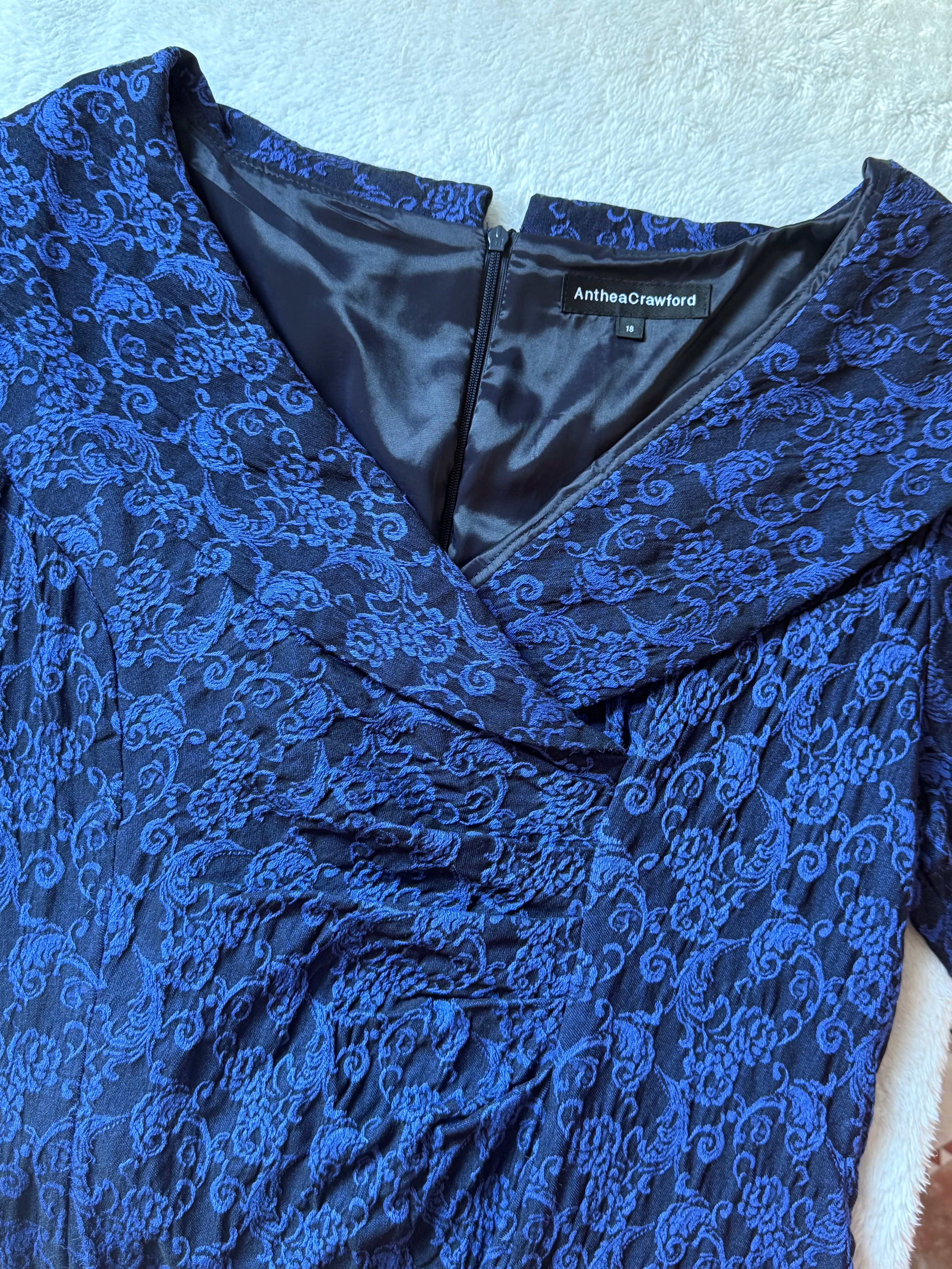 Anthea Crawford Plus Size Blue Wrap Dress (UK 18)