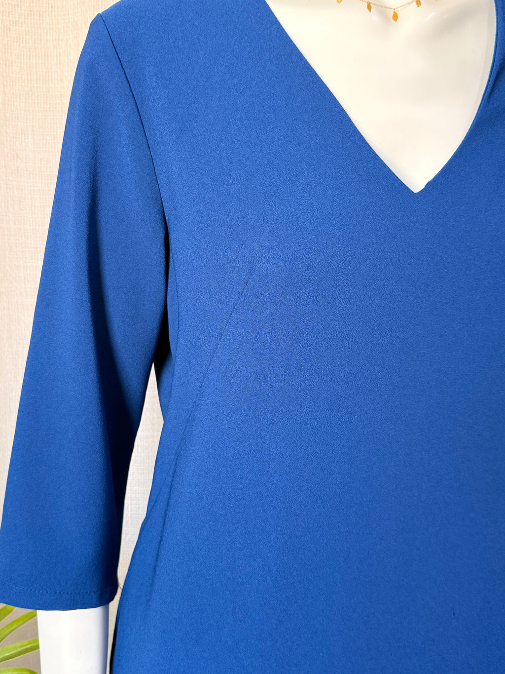 Roulette Royal Blue V-Neck Shift Dress