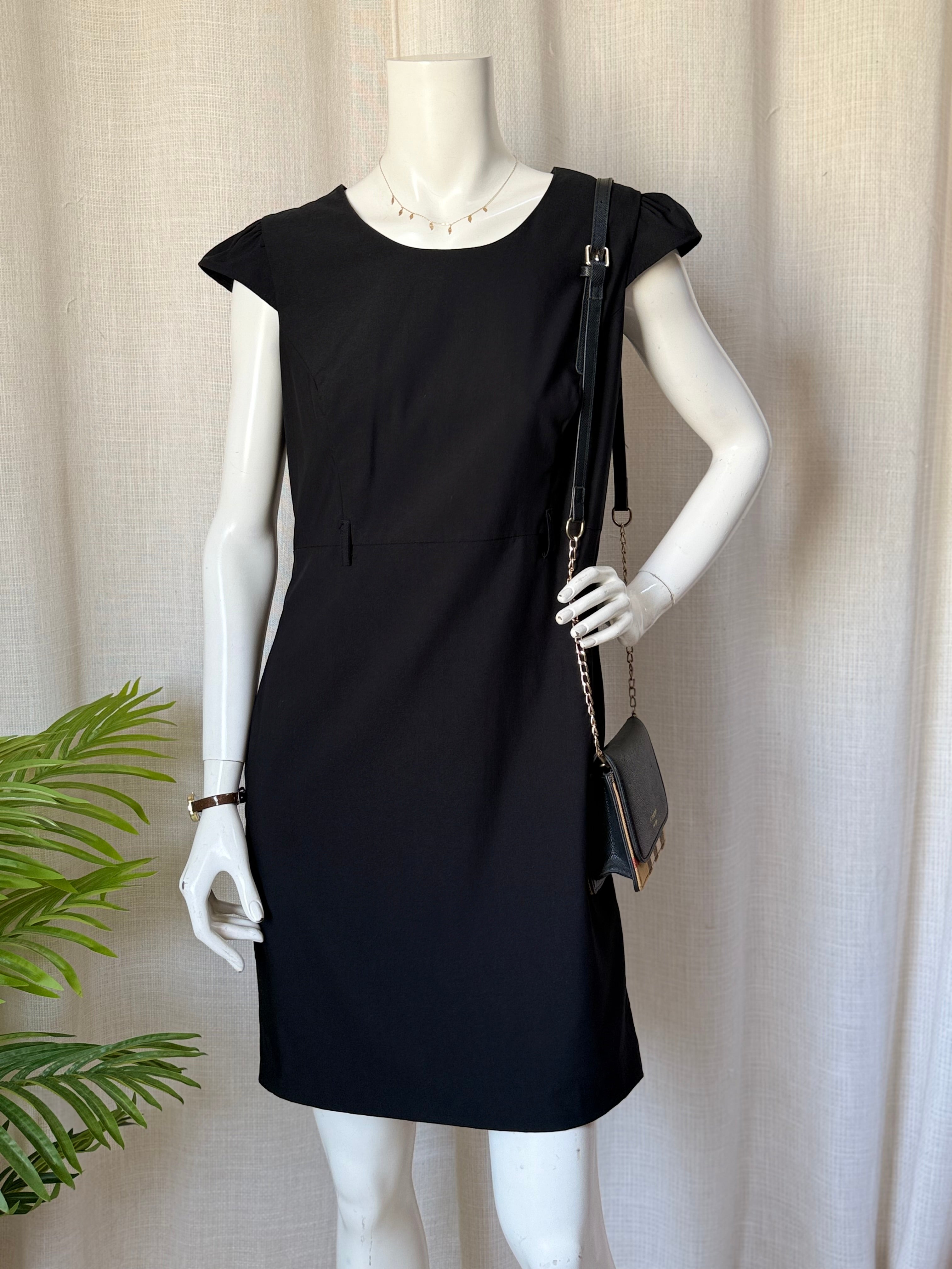 Naf Naf Black Cap Sleeve Sheath Dress (Size M)