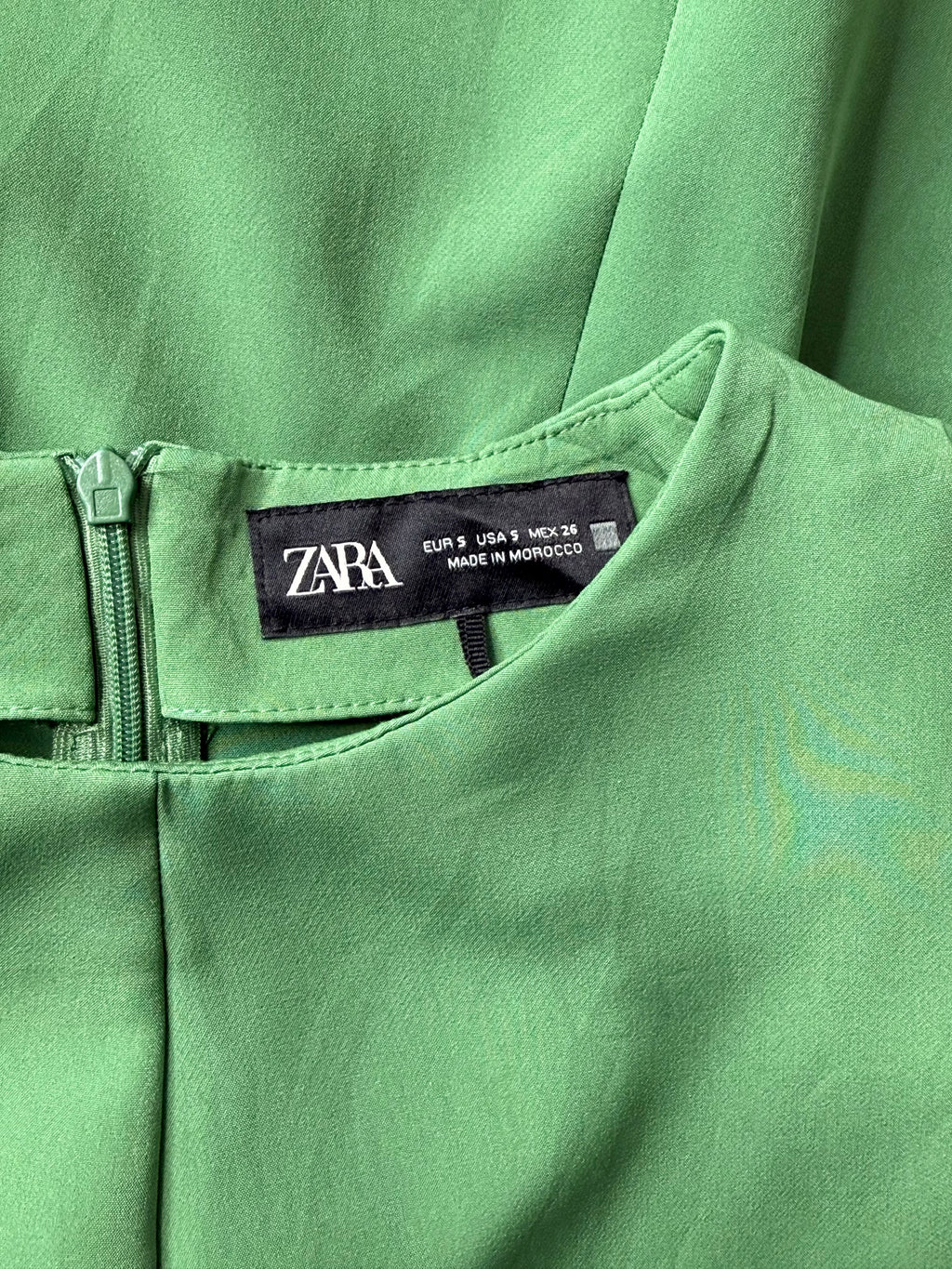 Zara Sage Green Shoulder Pad Sleeveless Mini Shift Dress - Size S