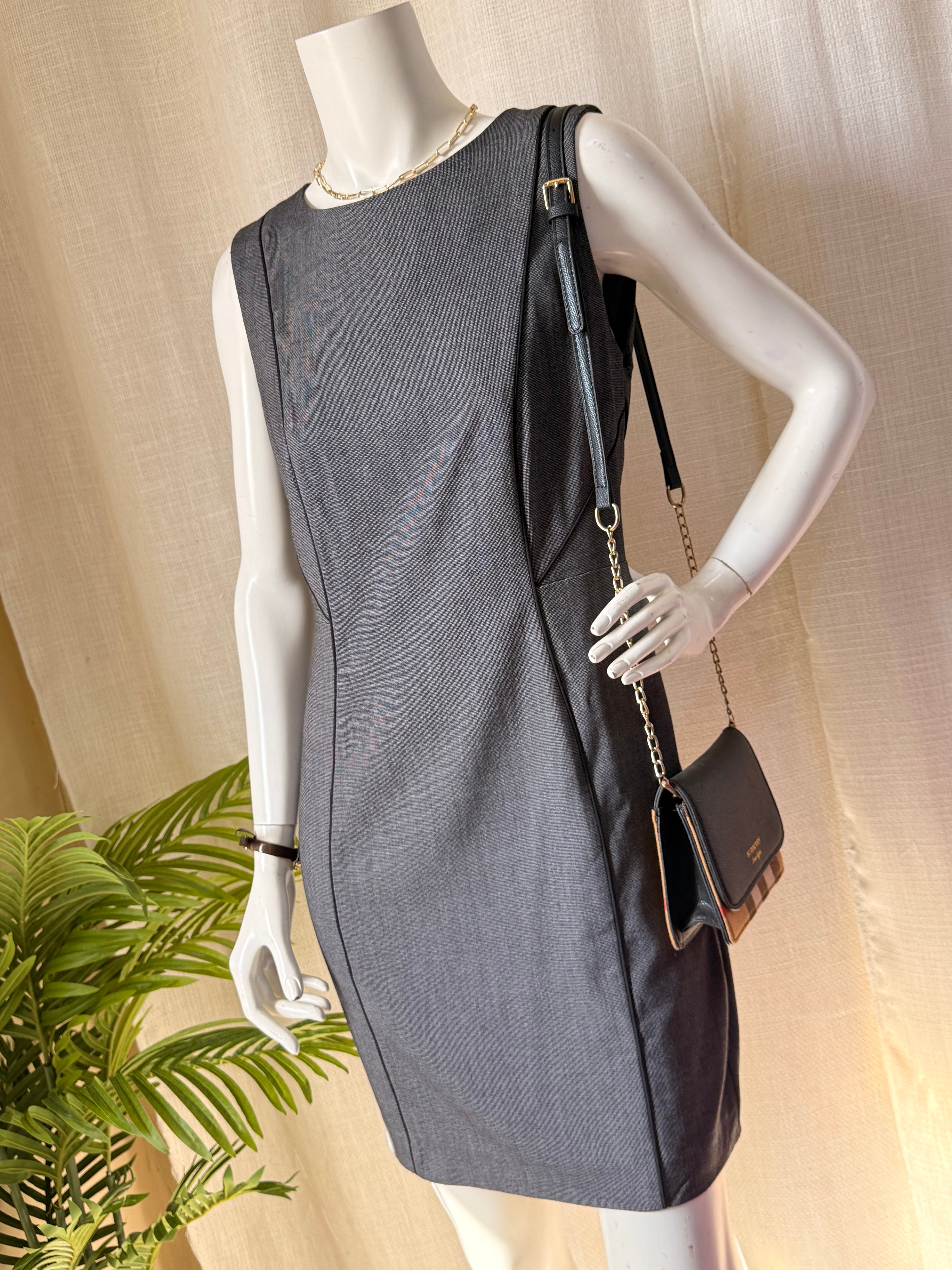 Essential H&M Grey Sheath Dress | UK 16
