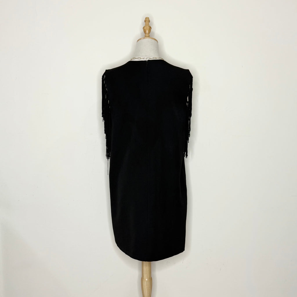 Forever 21 Black Shift Dress with Fringe Sleeves