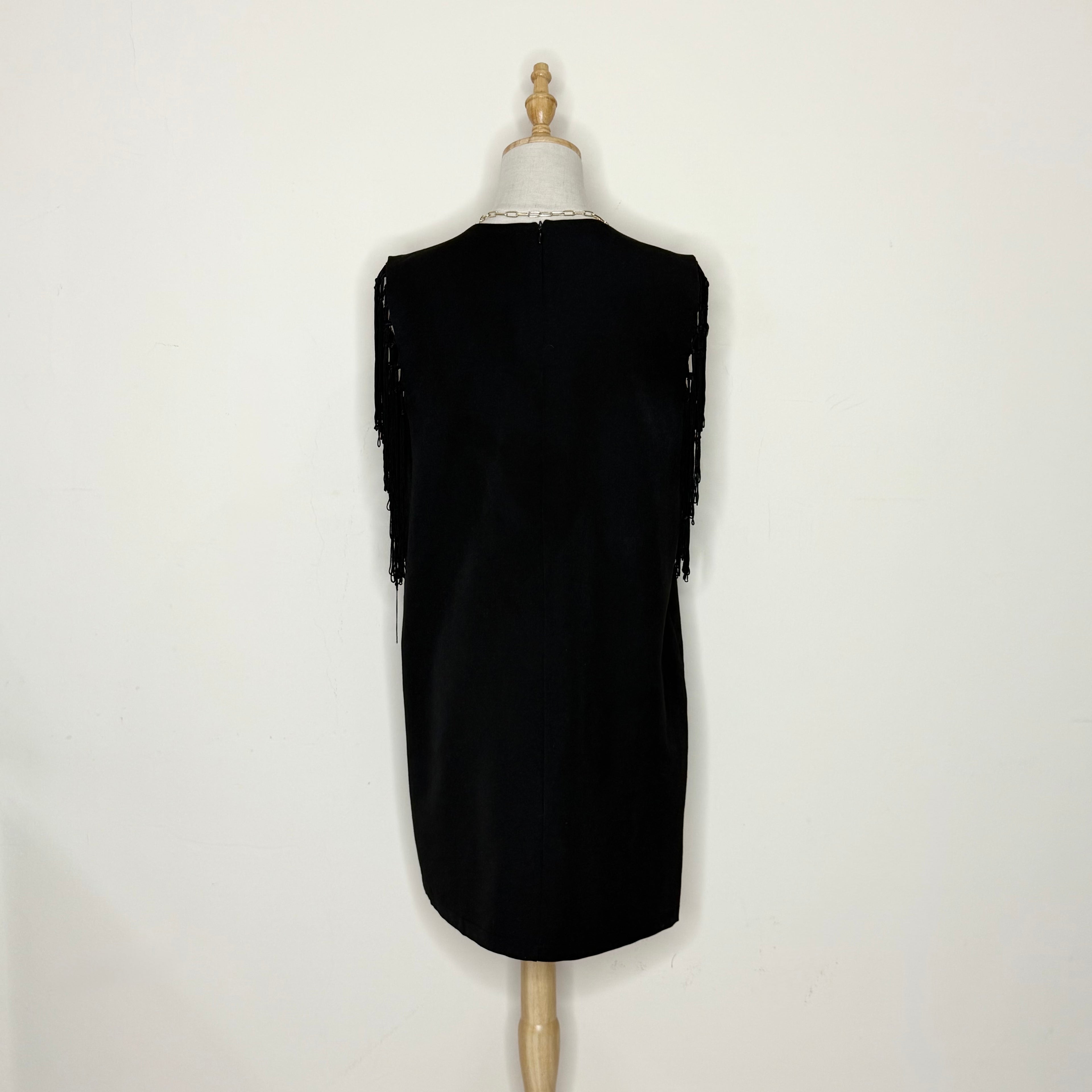 Forever 21 Black Shift Dress with Fringe Sleeves