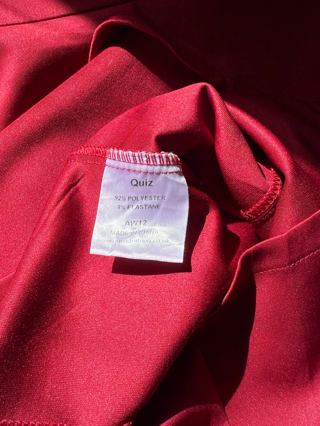 Glam Preloved QUIZ Wine Red Studded Peplum Occasion Dress - EU 42 | Dubai Party Wear