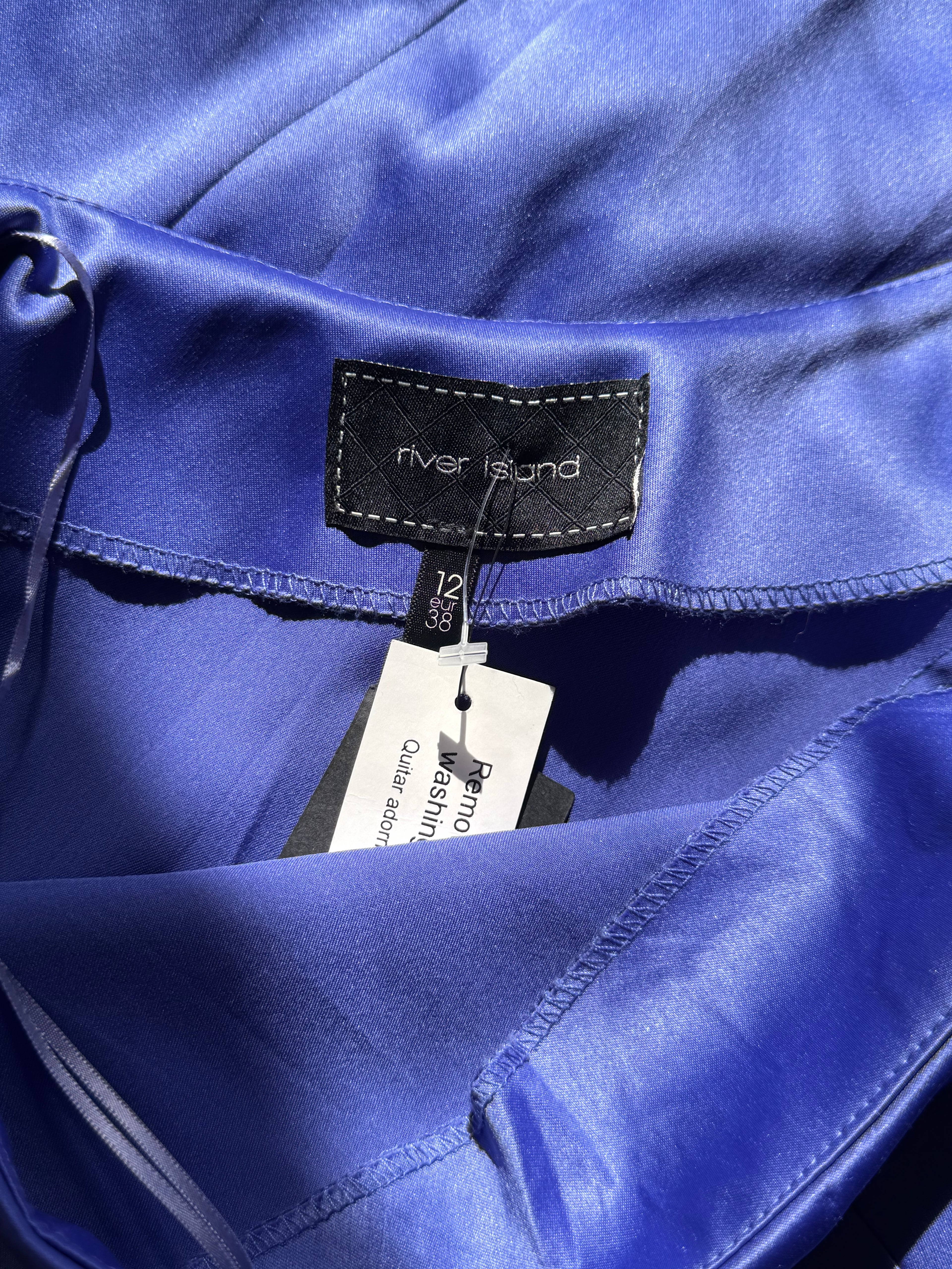 Stunning River Island One-Shoulder Royal Blue Mini Dress UK 14