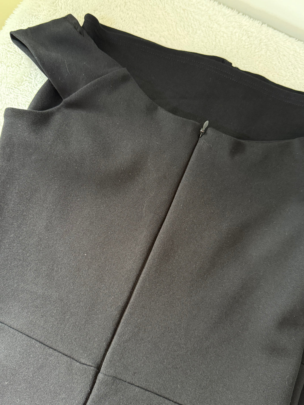 Lipsy London Black Off-Shoulder Dress with Faux Leather Detail | UK 10 (Preloved)