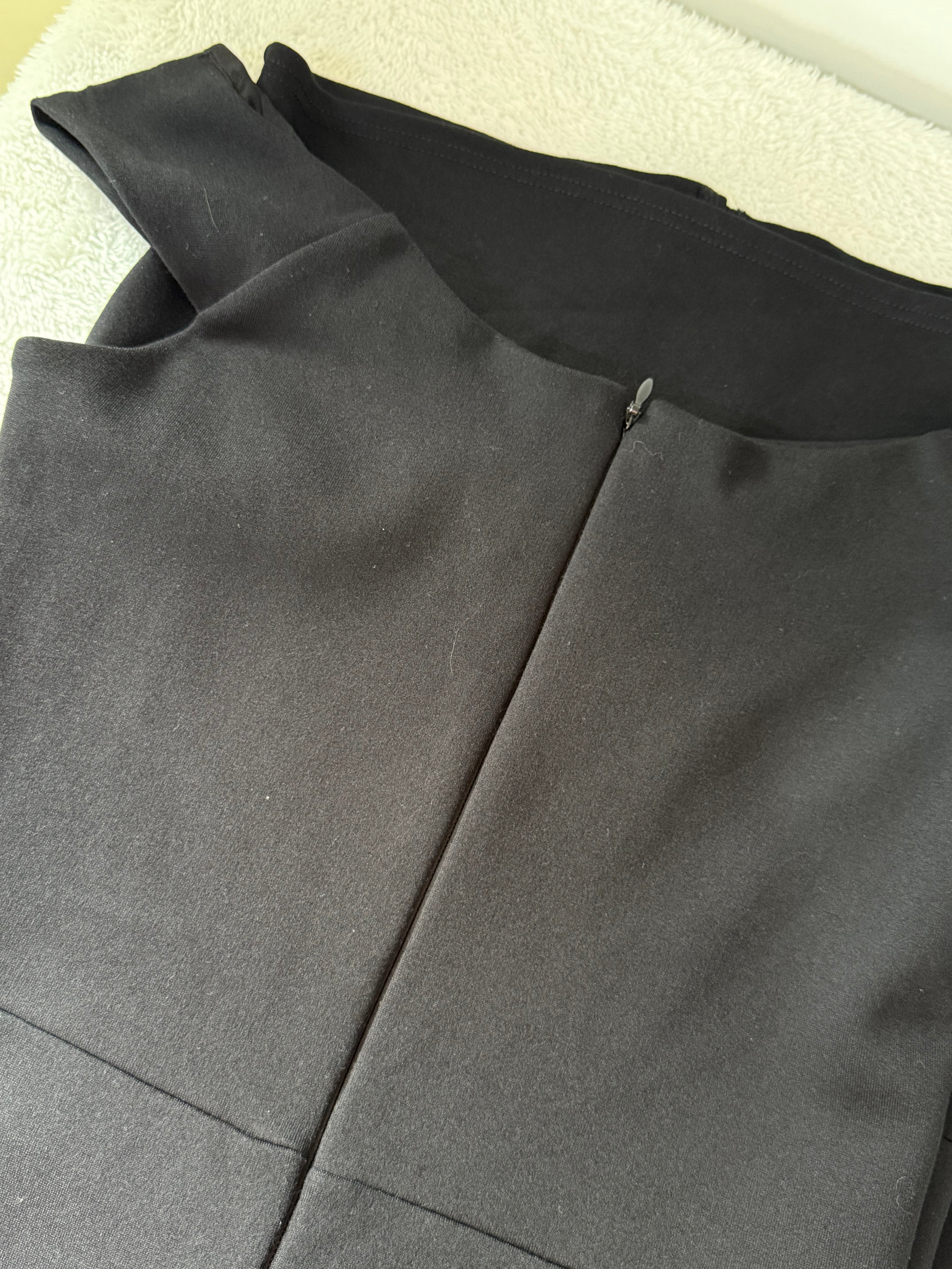 Lipsy London Black Off-Shoulder Dress with Faux Leather Detail | UK 10 (Preloved)