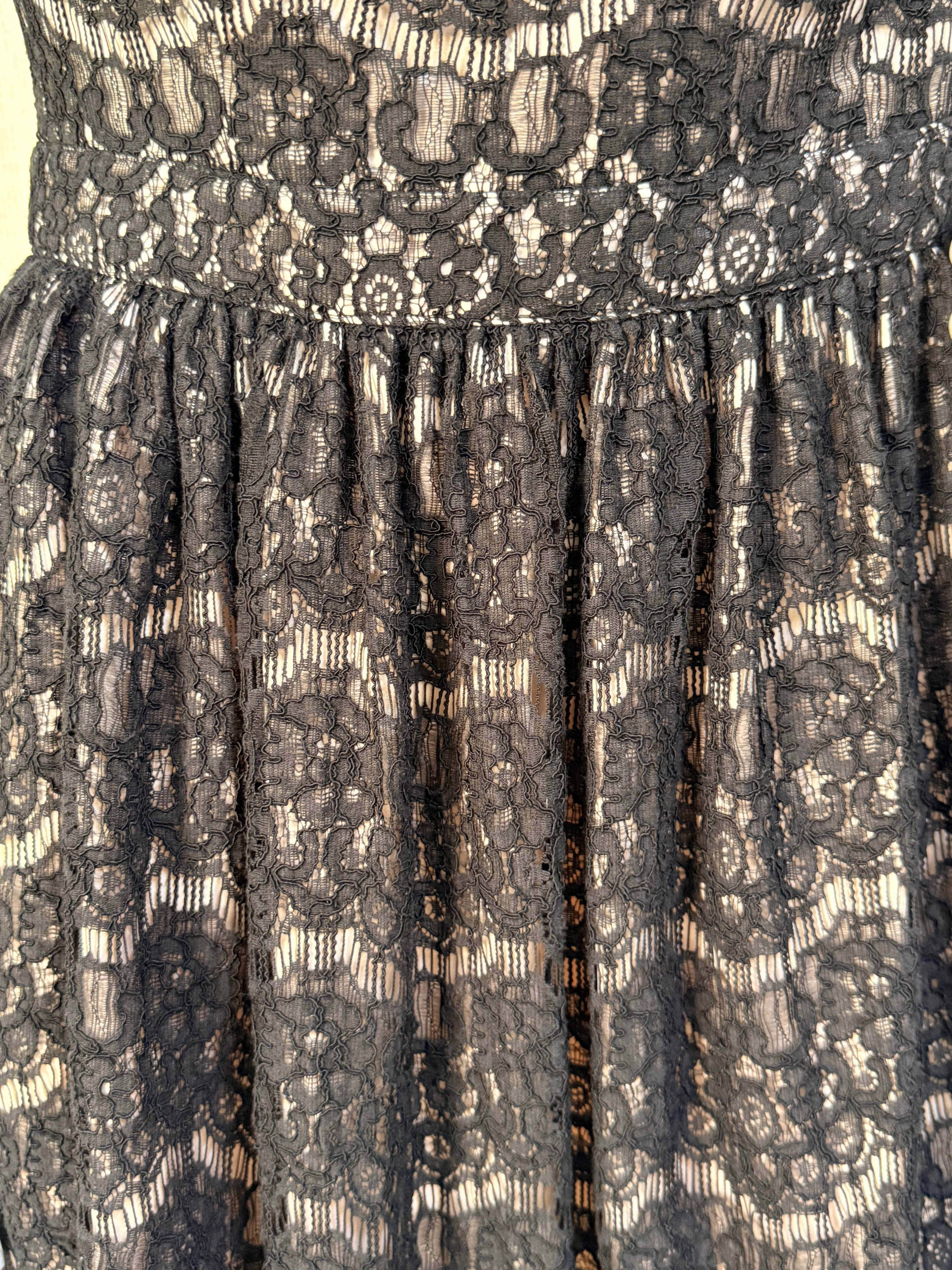 Forever New Black Lace A-Line Cocktail Mini Dress - Size AUS 12 / US 8 (Bust 34") Medium
