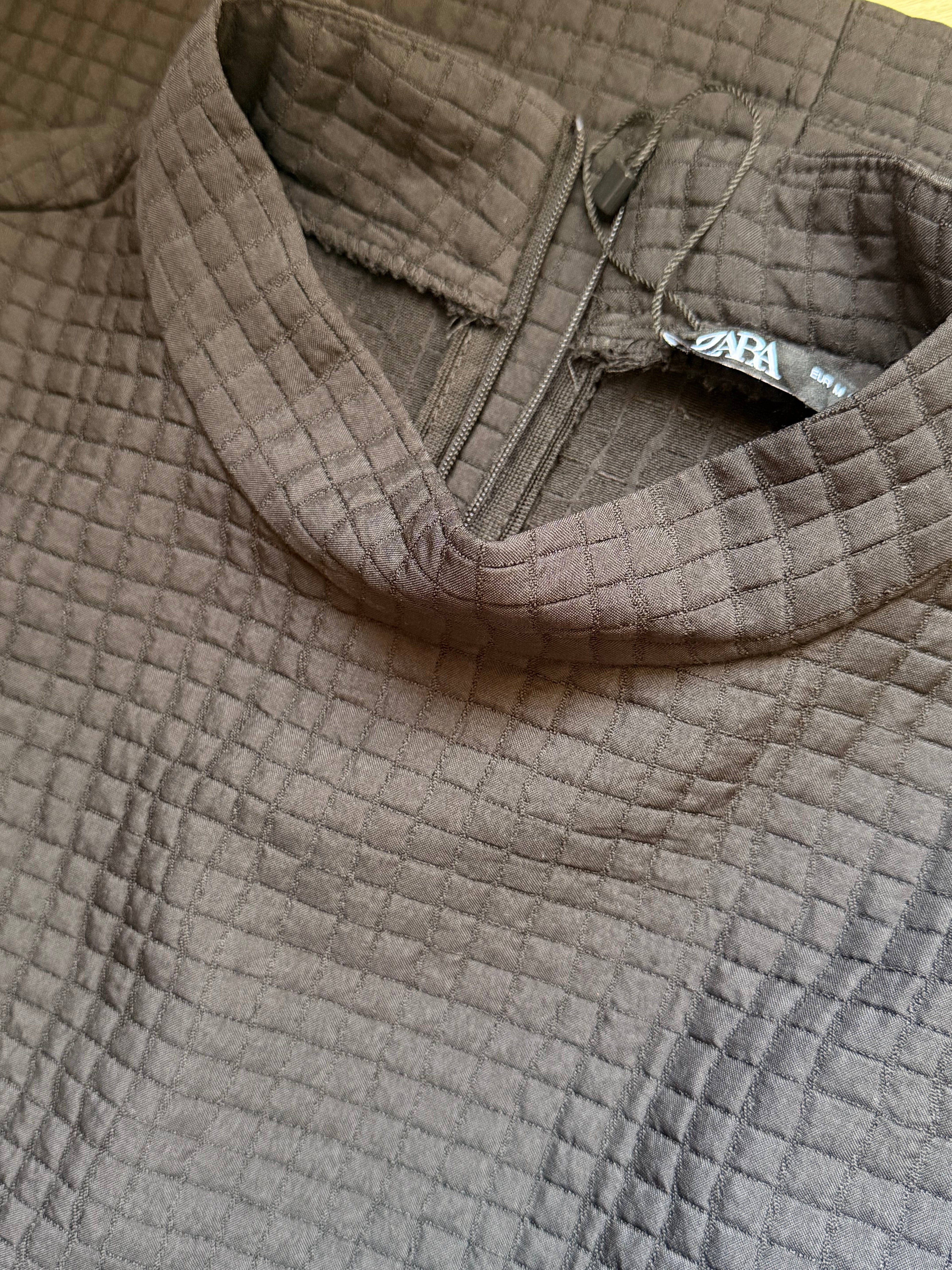 Zara Quilted Mock-Neck Mini Dress