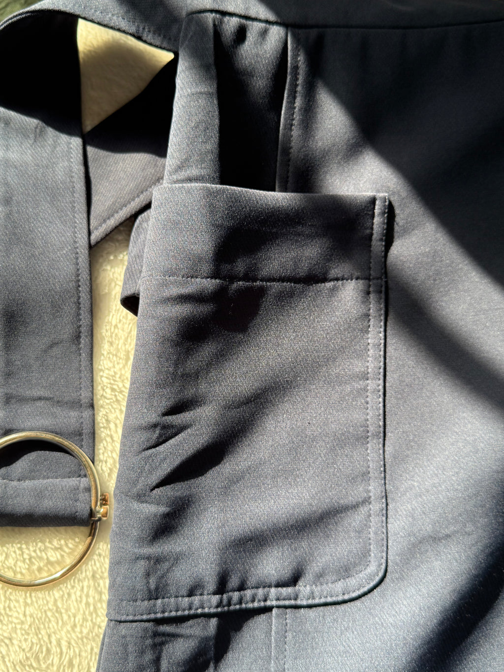 NEXT Tailoring Navy Belted Faux Wrap Dress | UK 12