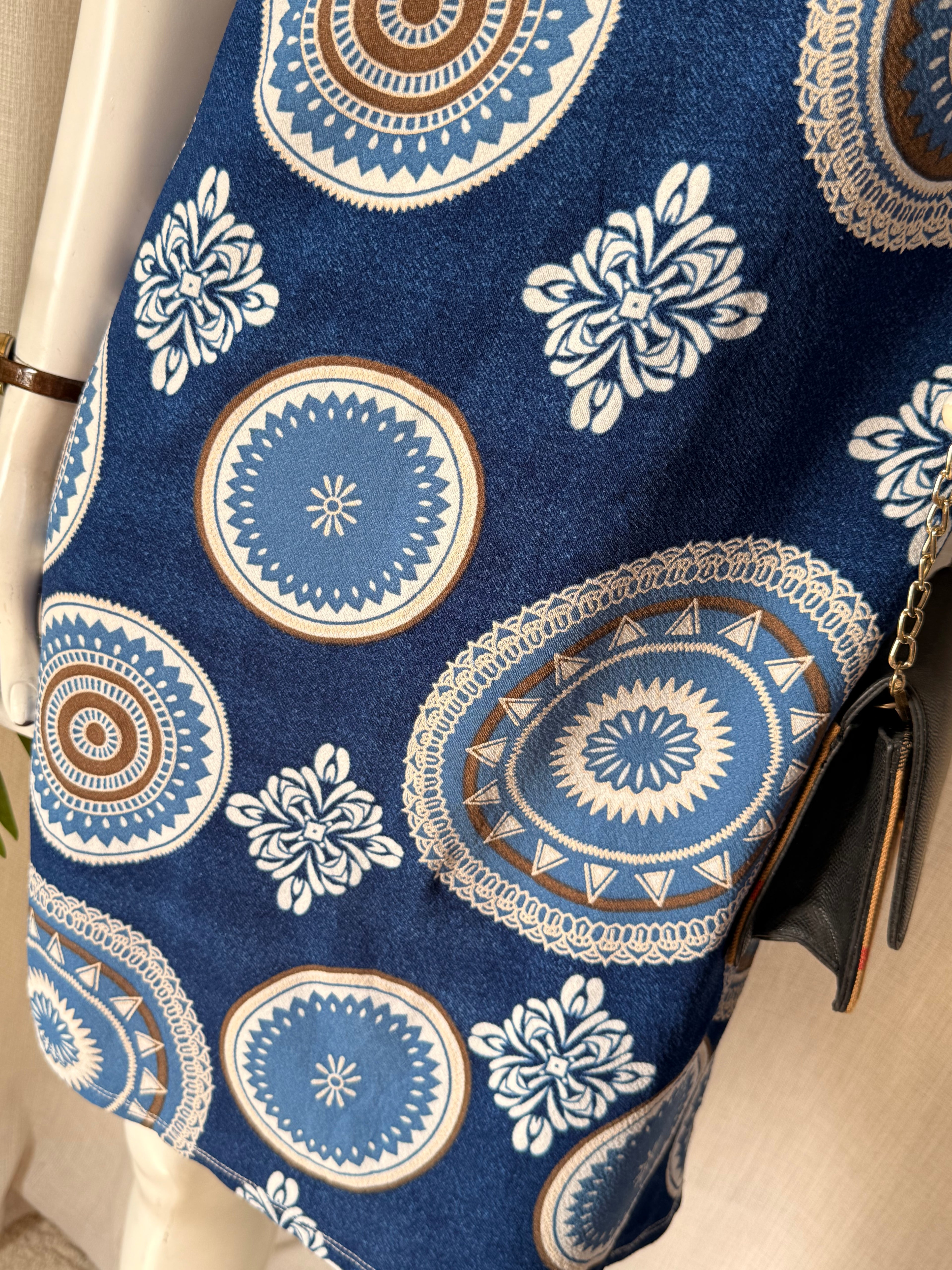 Blue Boho Medallion Sleeveless Shift Dress – Size XL | Casual Summer Dress