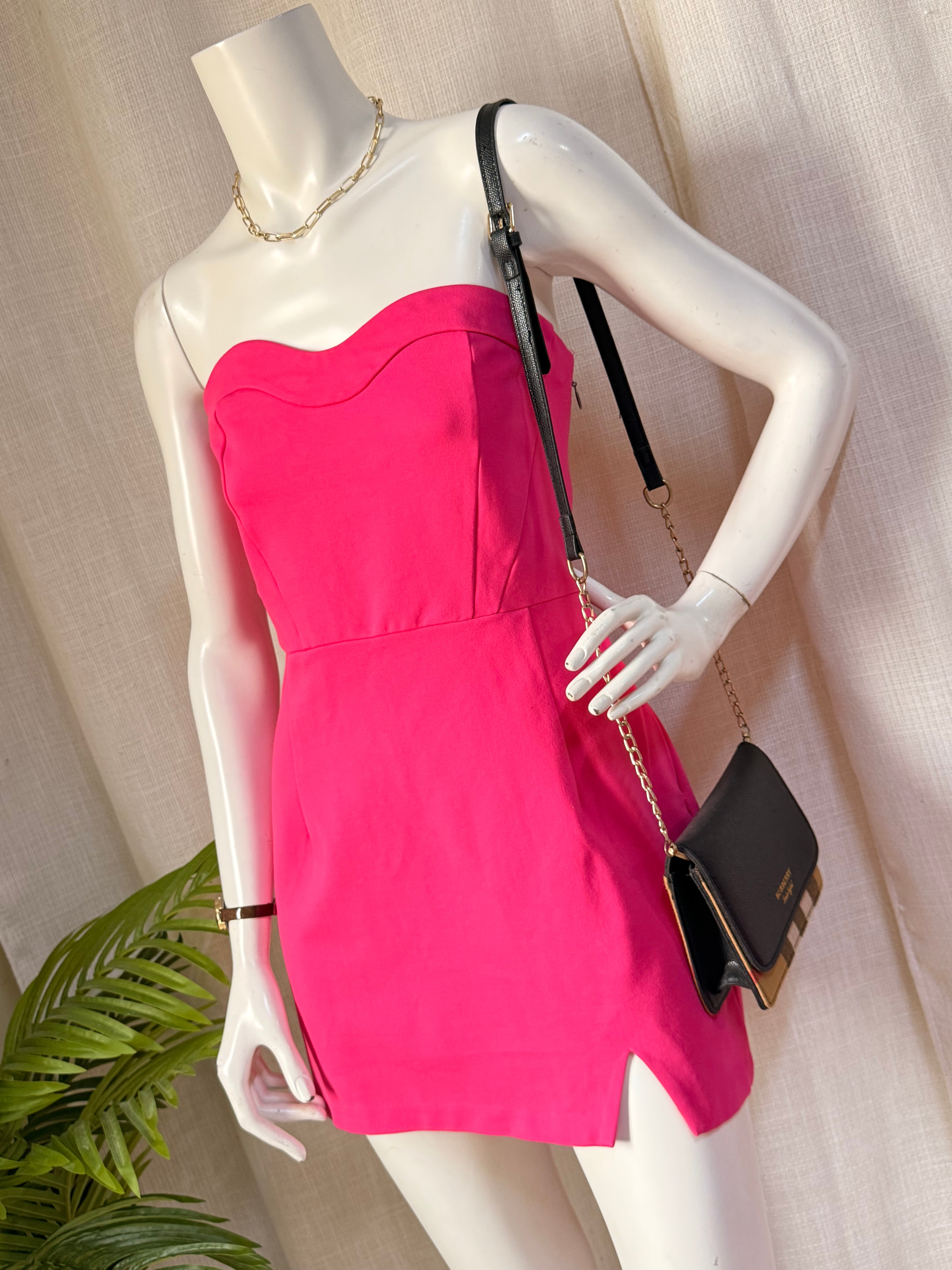 Hollister California Fuchsia Strapless Mini Dress (Medium)