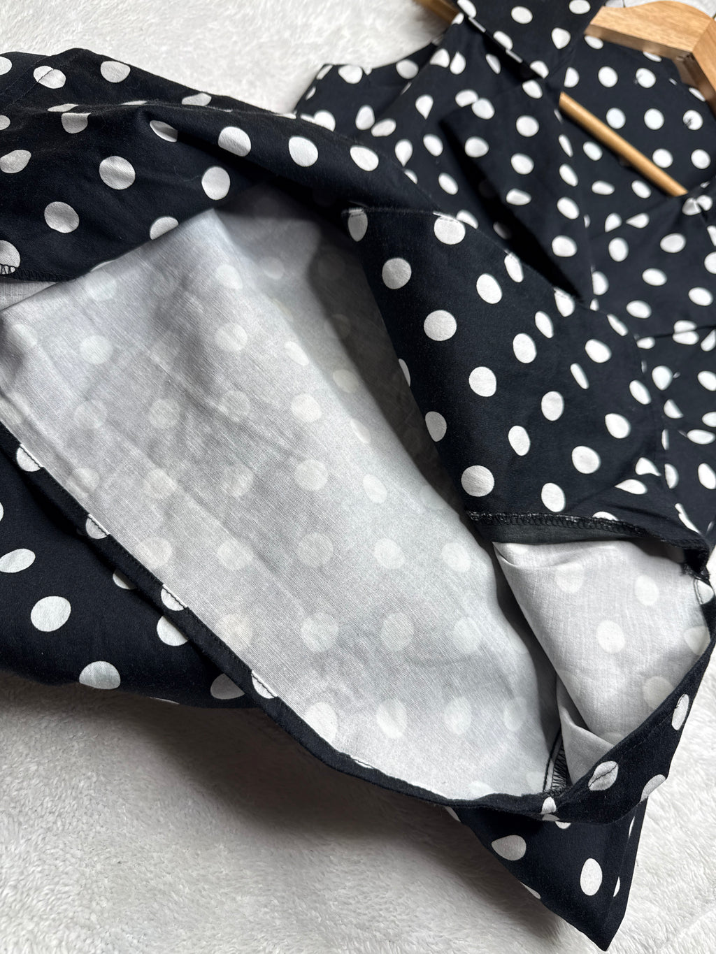 Black and White Polka Dot Midi Dress (Small)