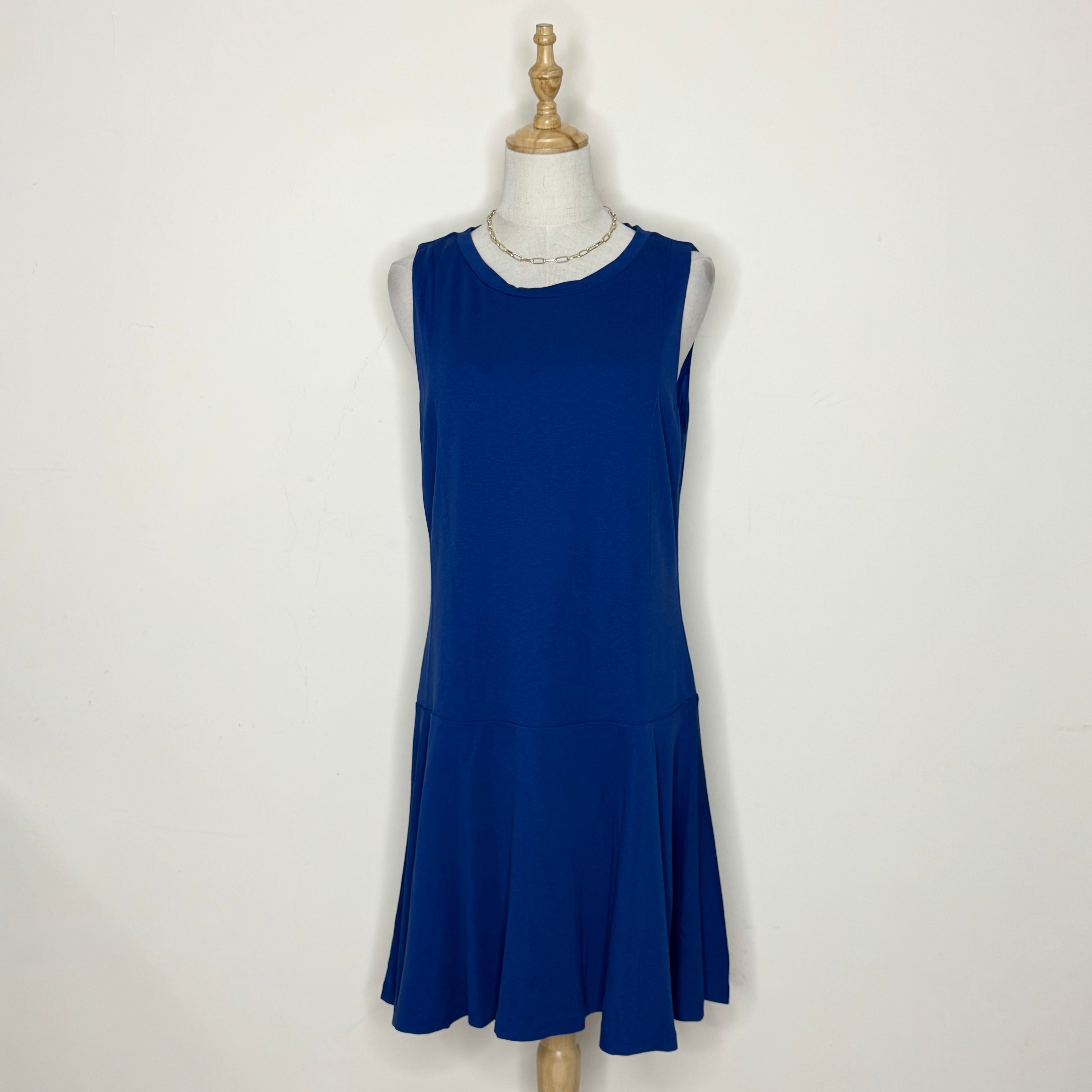 Mango Navy Blue Drop-Waist Mini Dress