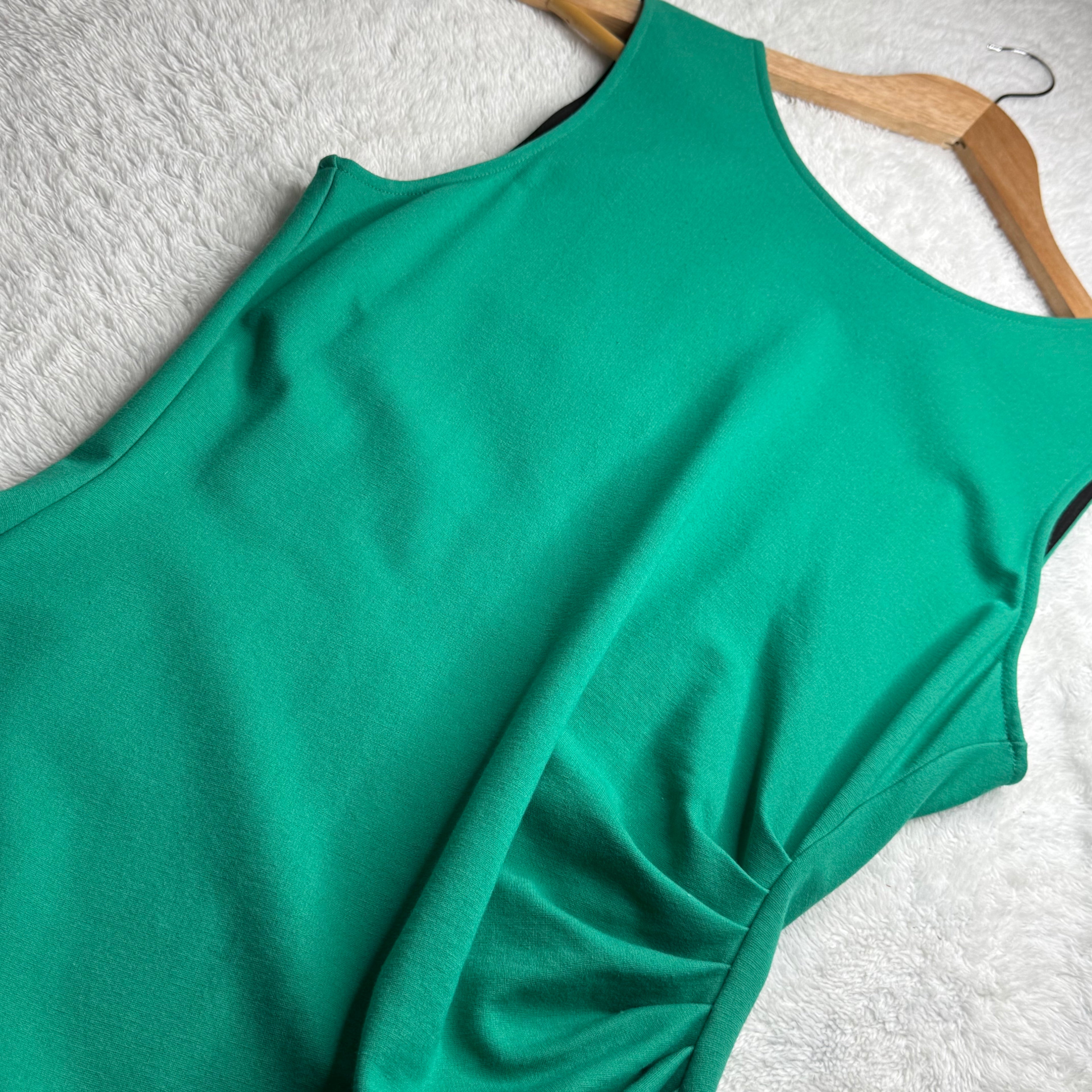 Kenneth Cole Emerald Green Ruched Dress