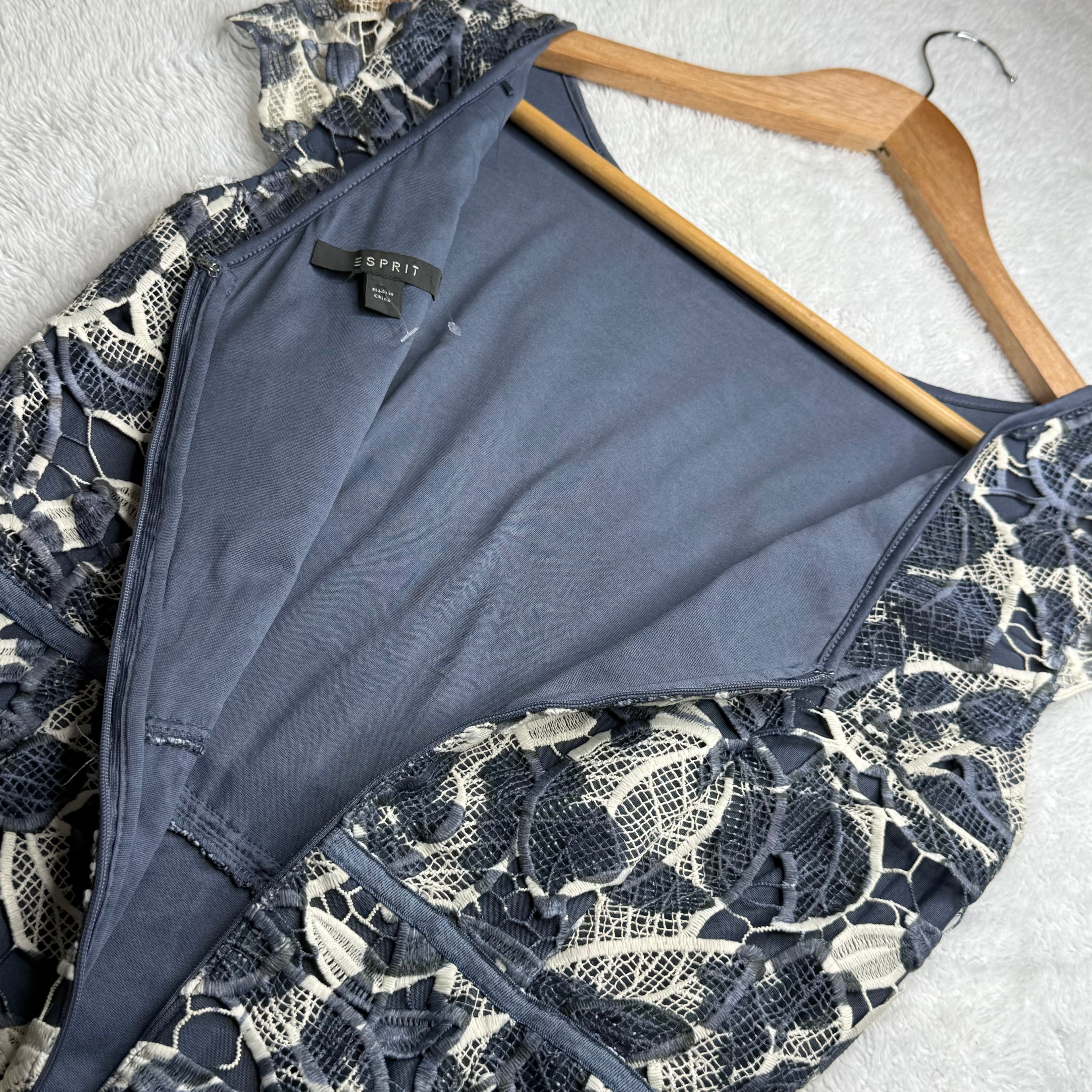 Esprit Navy & White Lace Sheath Dress