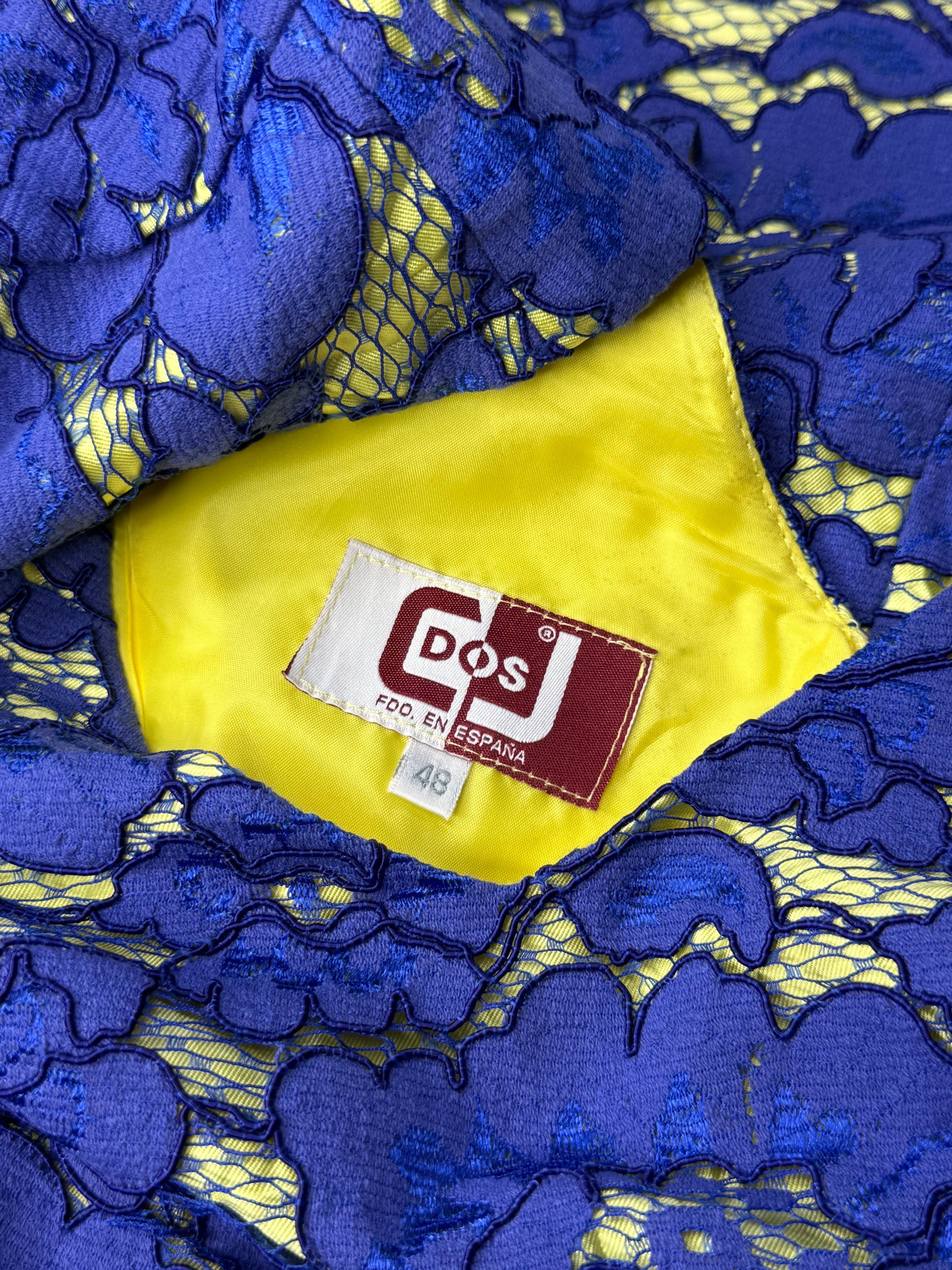 DOS ESPANA Royal Blue Floral Lace Dress | UK 20 / EUR 48