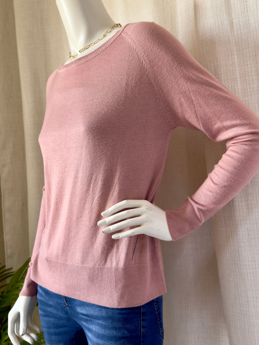 Stradivarius Basics Dusty Pink Knit Sweater | Medium