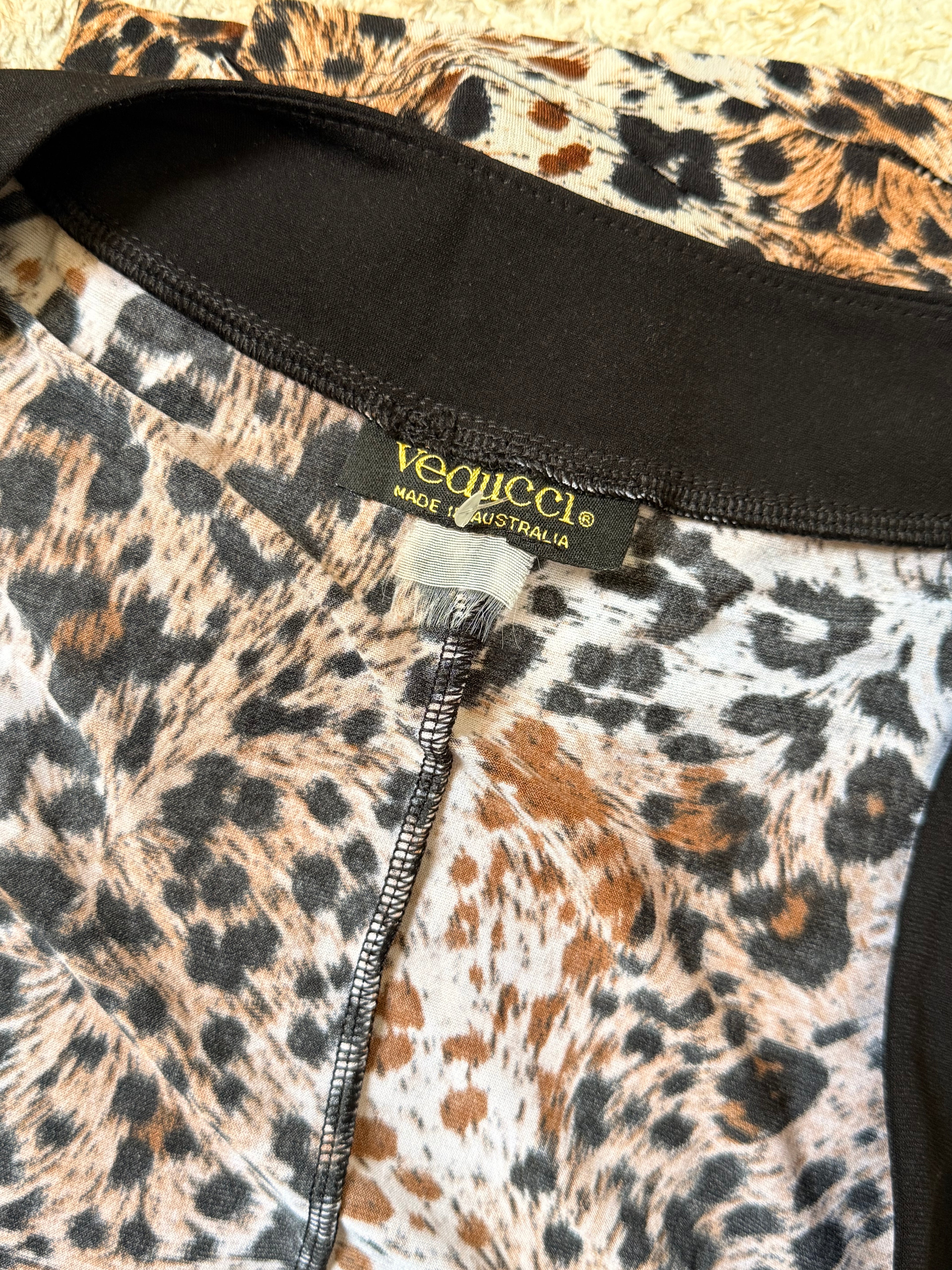 Verducci Australian Leopard Print Wrap Mini Dress - Brown & Black Animal Print - One Size